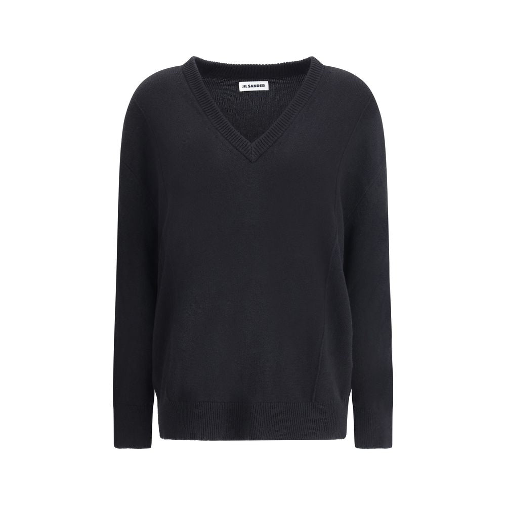 Jil Sander sort uldsweatshirt