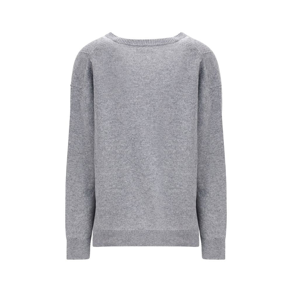Jil Sander grå uldsweatshirt