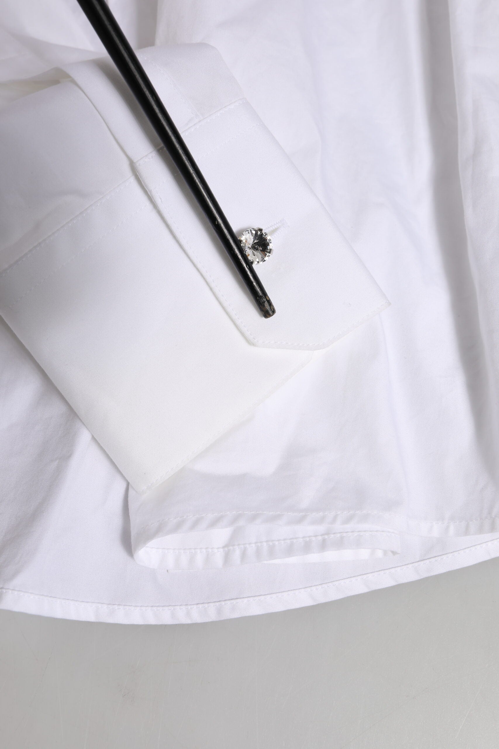 Dolce &amp; Gabbana Hvid Krystaludsmykket Skjortop
