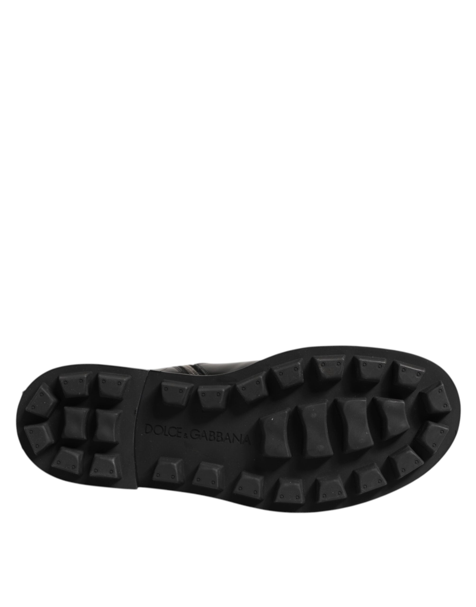 Dolce &amp; Gabbana Sorte Logo Plaque Mid Calf Bikerstøvler Sko
