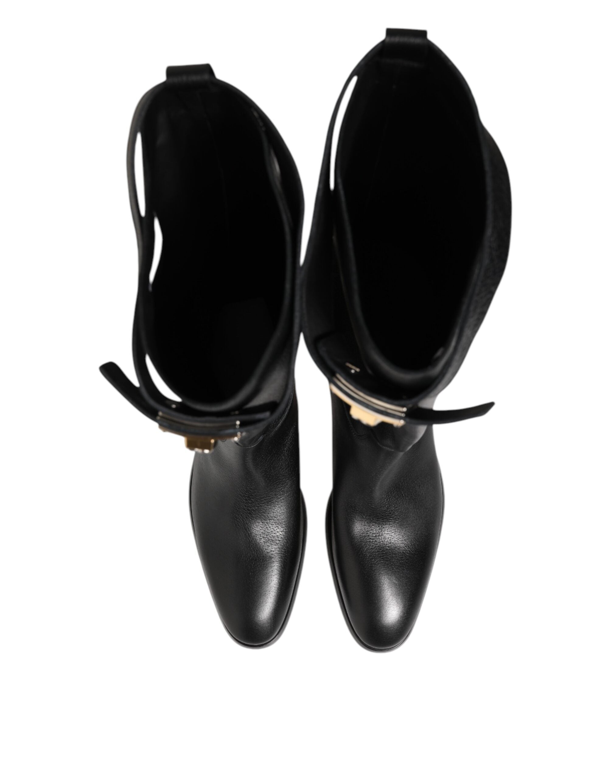 Dolce &amp; Gabbana Sorte Logo Plaque Over The Calf Støvler Sko