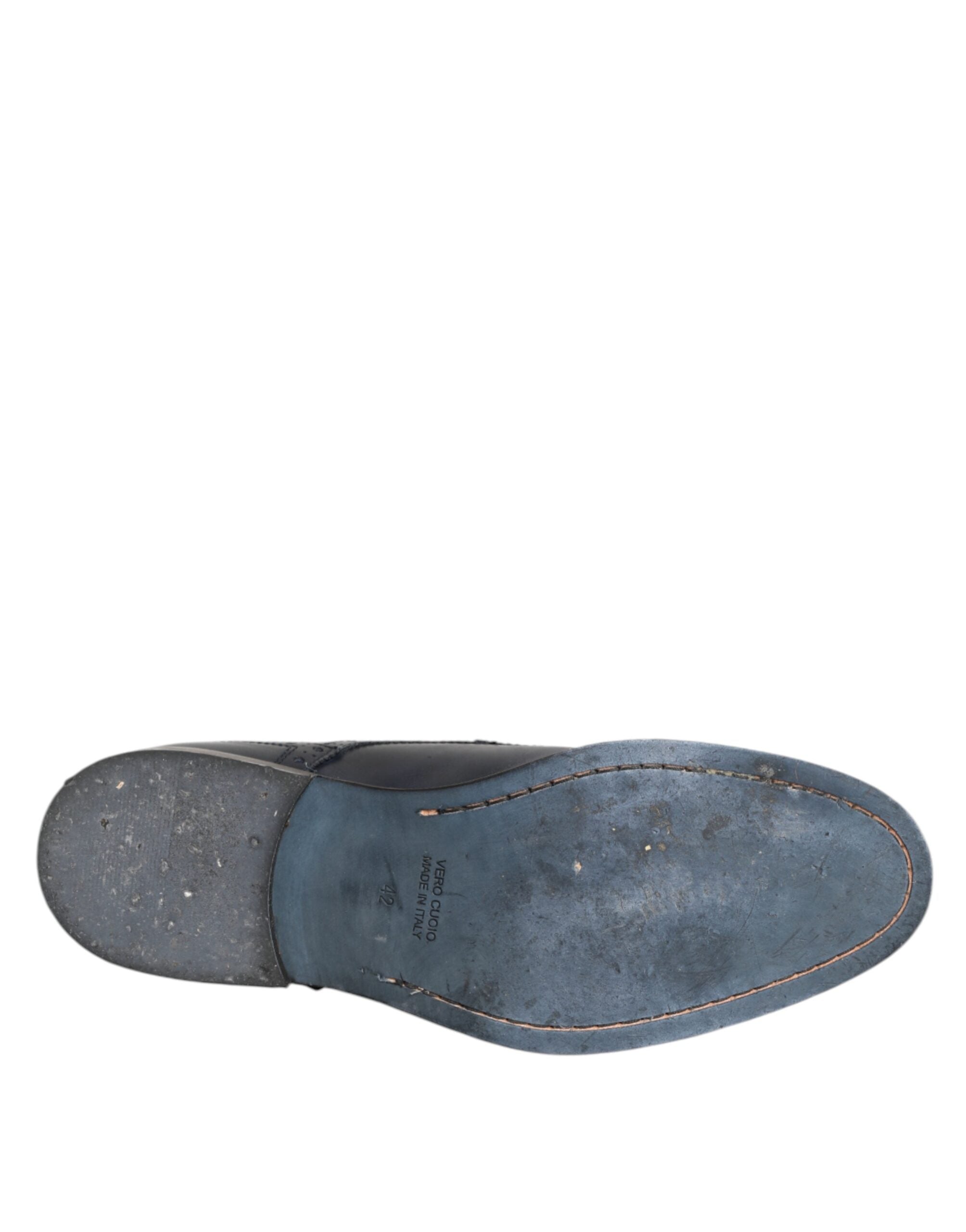 Daniele Alessandrini Blå Læder Wingtip Snørebånd Formelle Derbysko