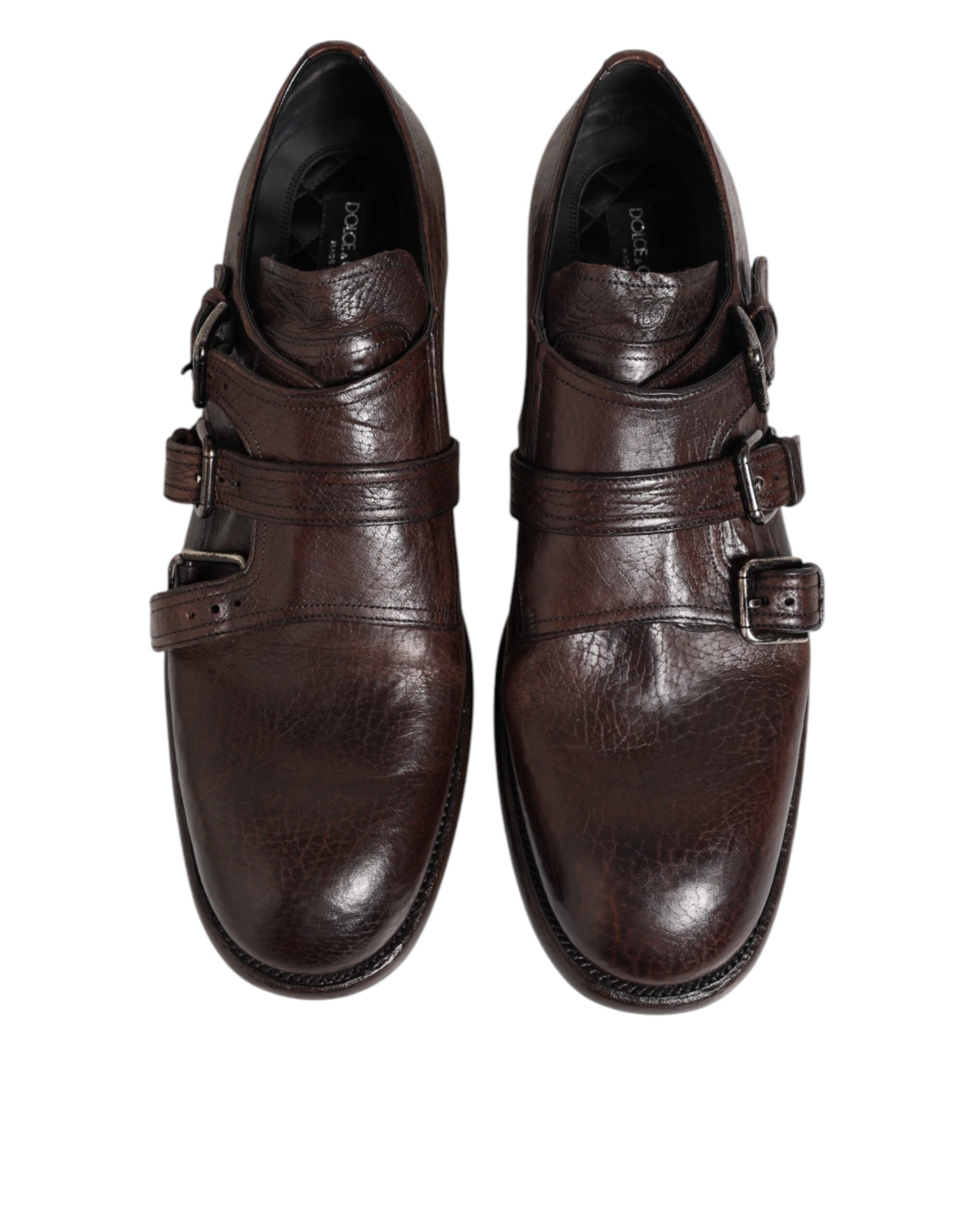 Dolce &amp; Gabbana Brune Læder Formelle Derbysko med Monk Strap