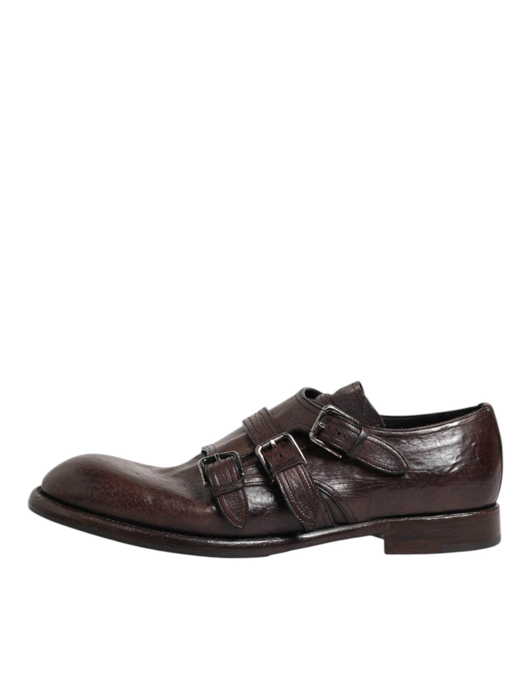 Dolce &amp; Gabbana Brune Læder Formelle Derbysko med Monk Strap