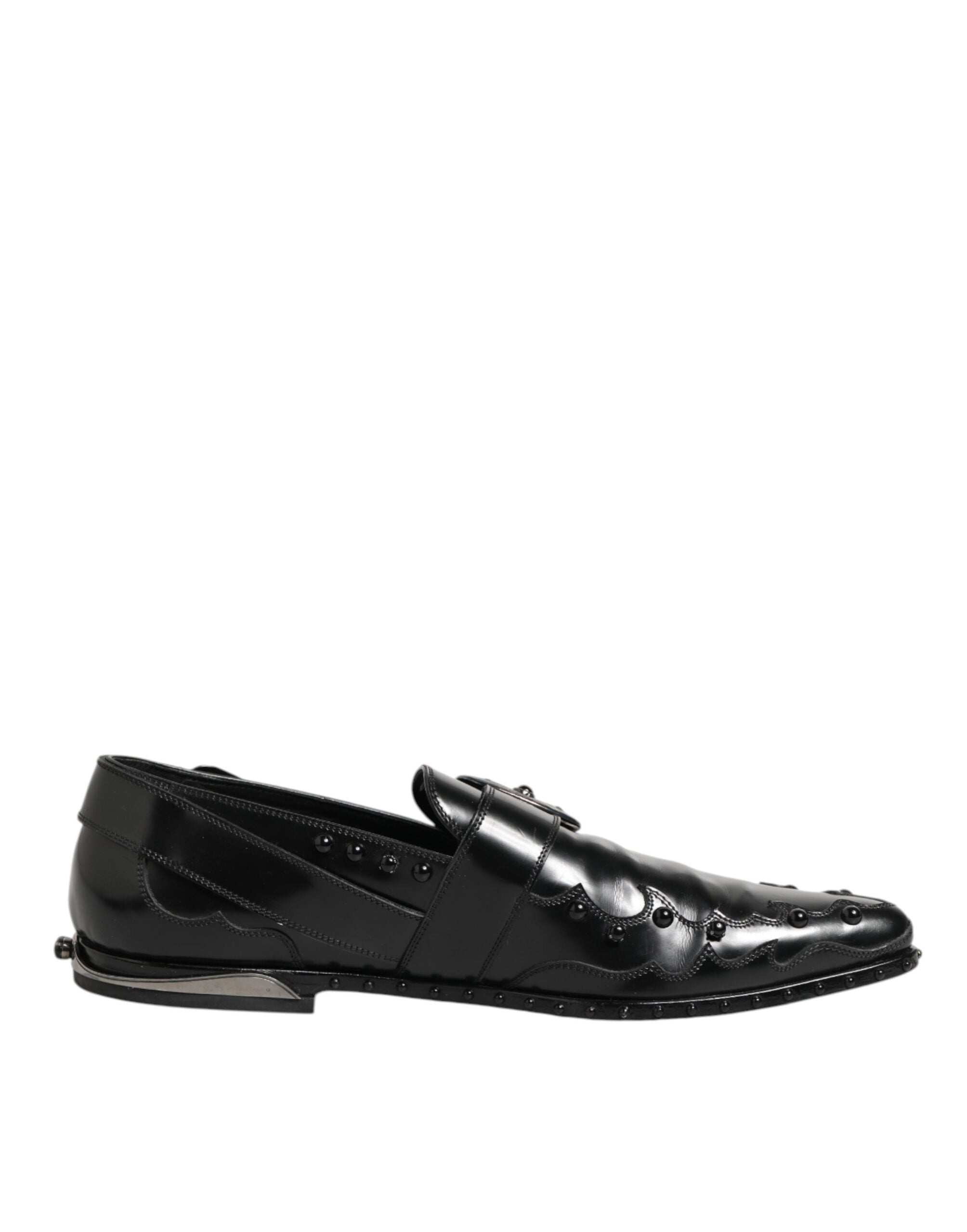 Dolce &amp; Gabbana Sorte Udsmykkede Kjolesko med Monk Strap