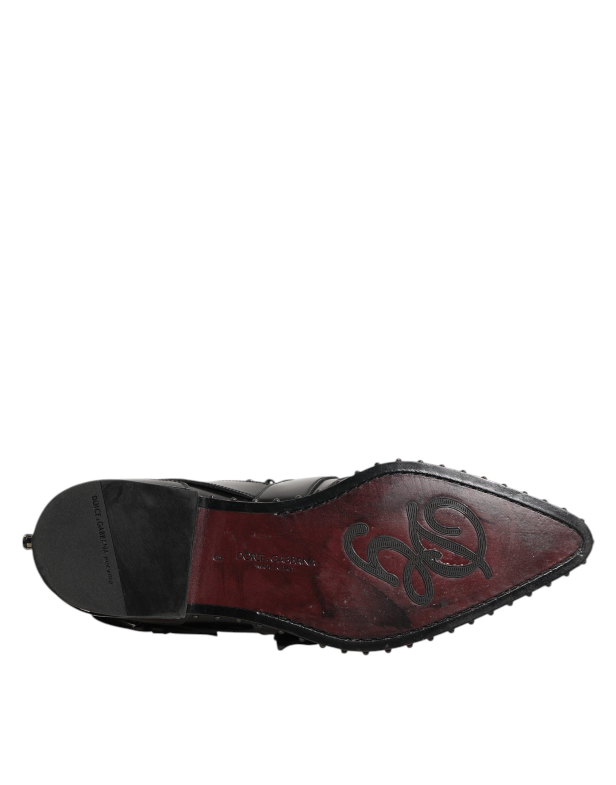 Dolce &amp; Gabbana Sorte Udsmykkede Kjolesko med Monk Strap