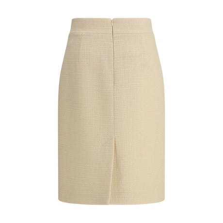 Valentino Cream Fleece Wool Skirt