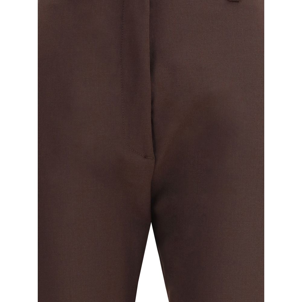 De nyeste brune polyester skinny bukser