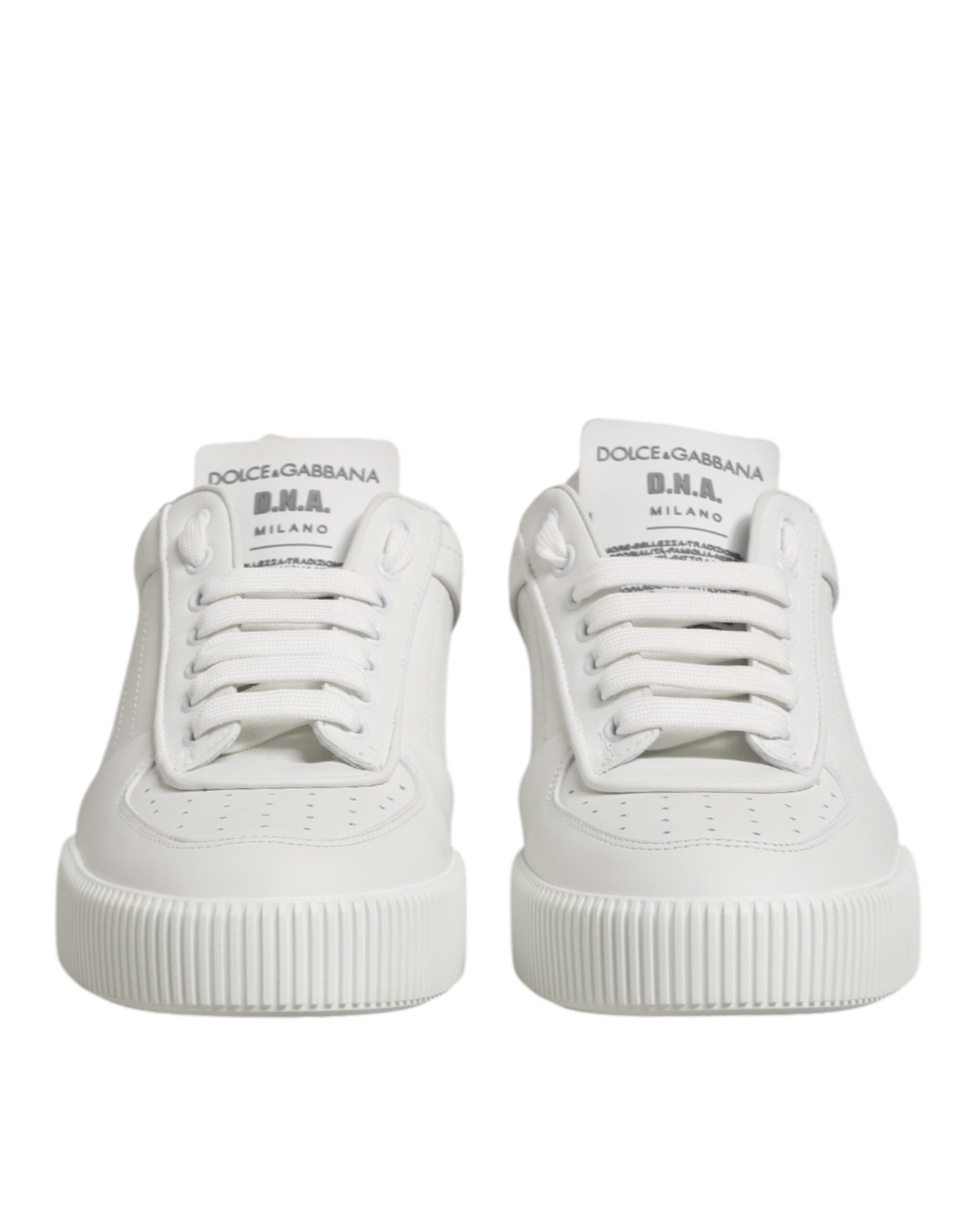 Dolce & Gabbana White Miami Leather Low Top Sneakers Shoes