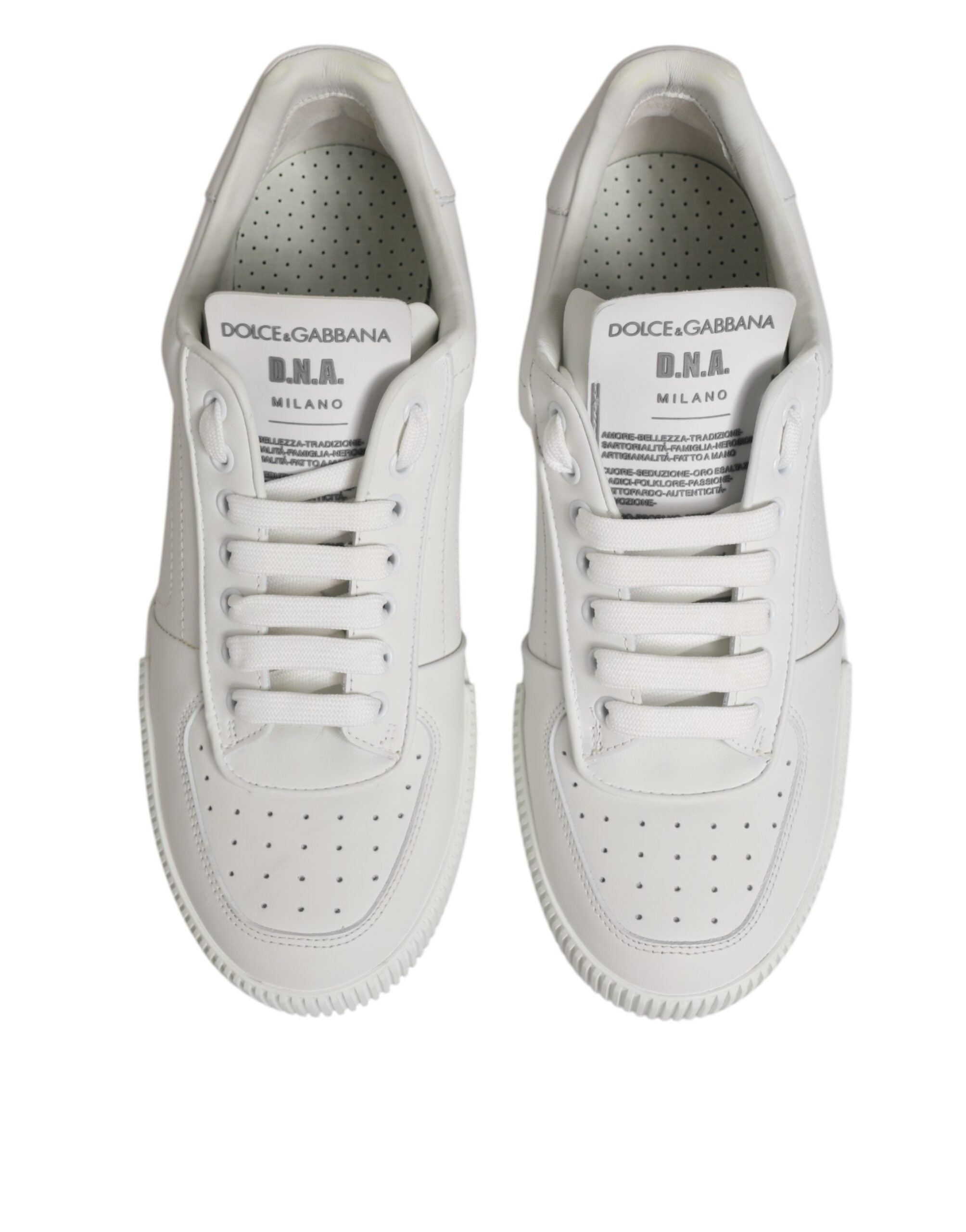 Dolce & Gabbana White Miami Leather Low Top Sneakers Shoes