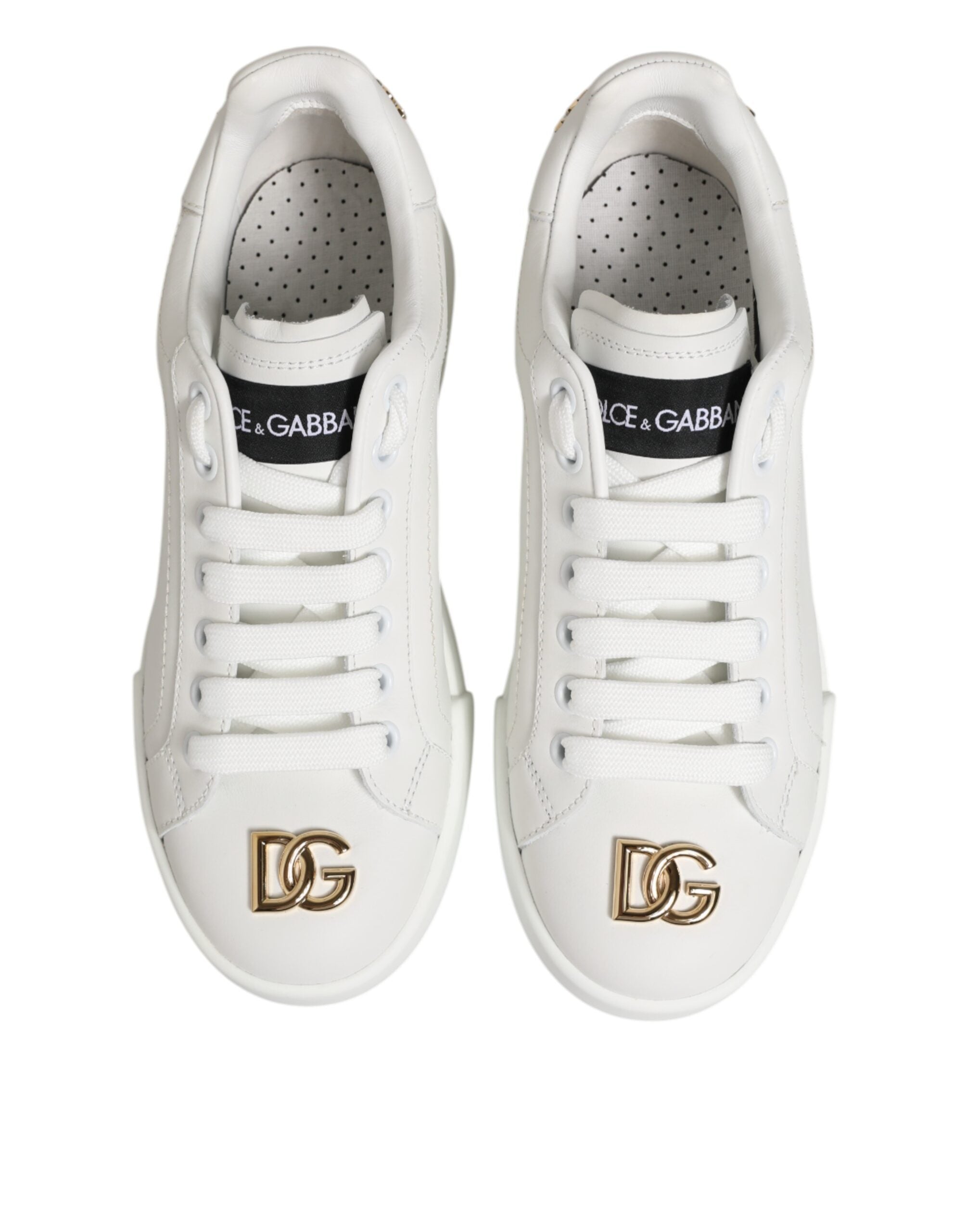 Dolce &amp; Gabbana Hvide DG Læder Low Top Sneakers Sko