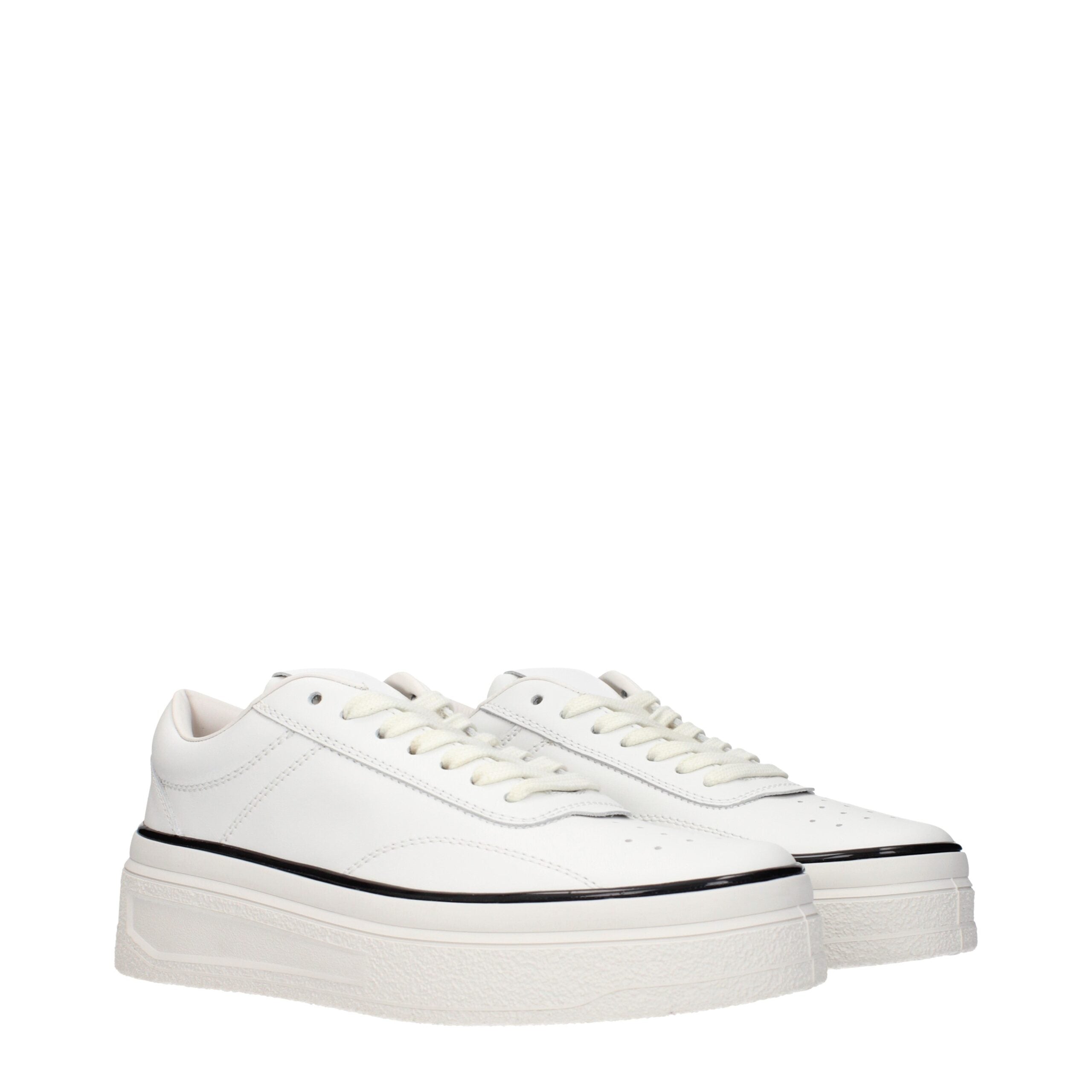 Jil Sander Hvide Læder Platform Sneakers