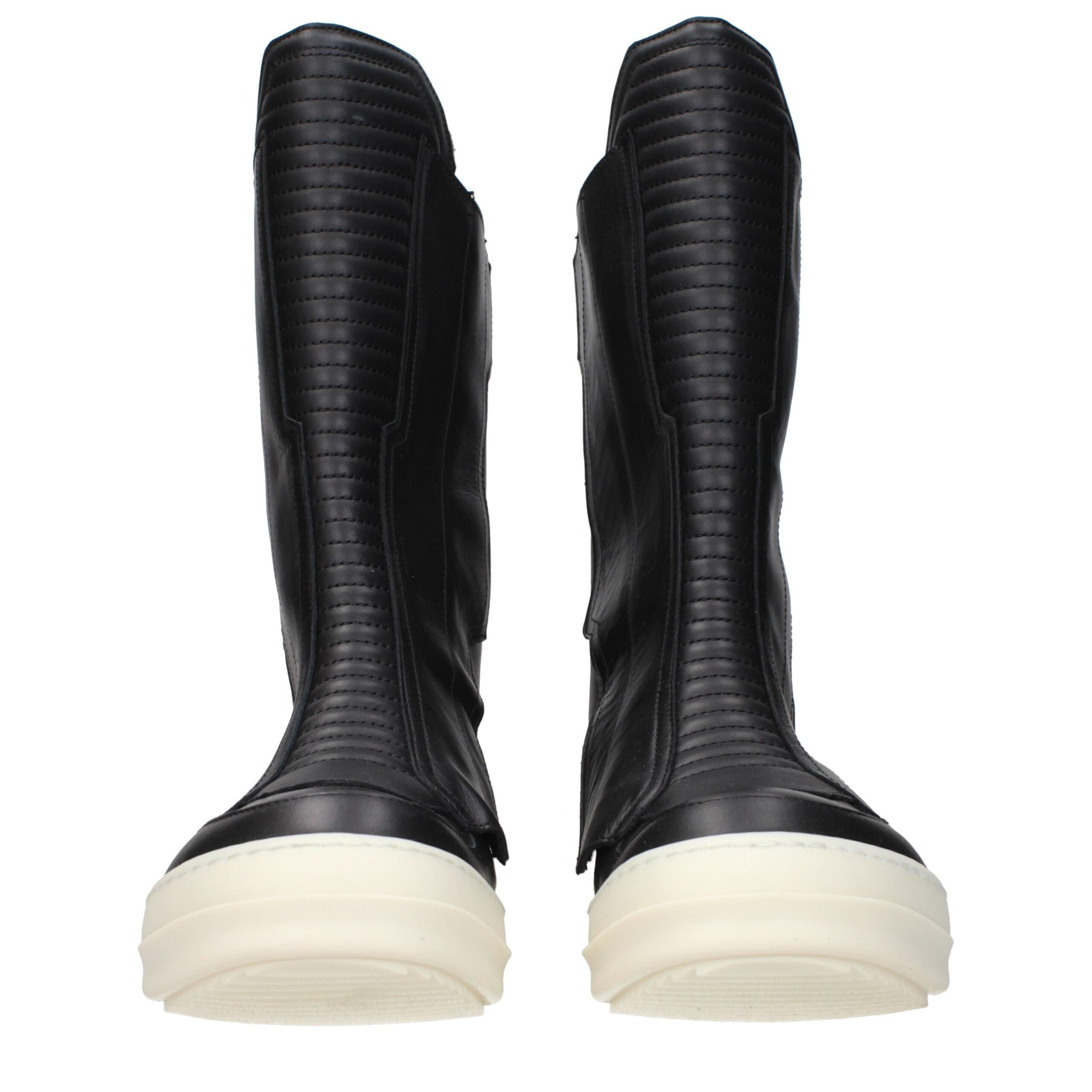 Rick Owens sorte læder ankelstøvler