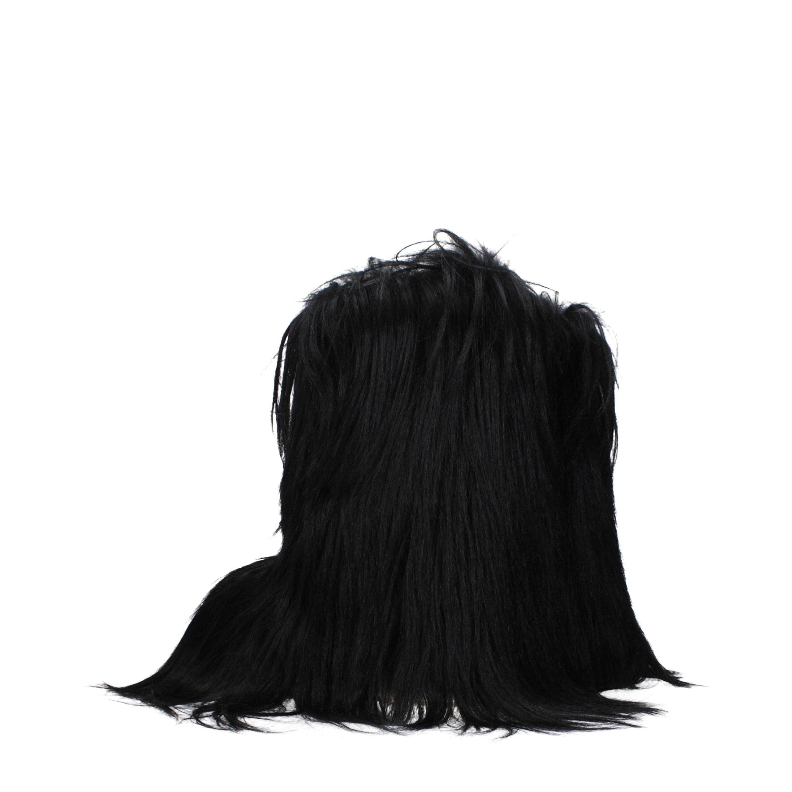 Rick Owens sorte pels ankelstøvler