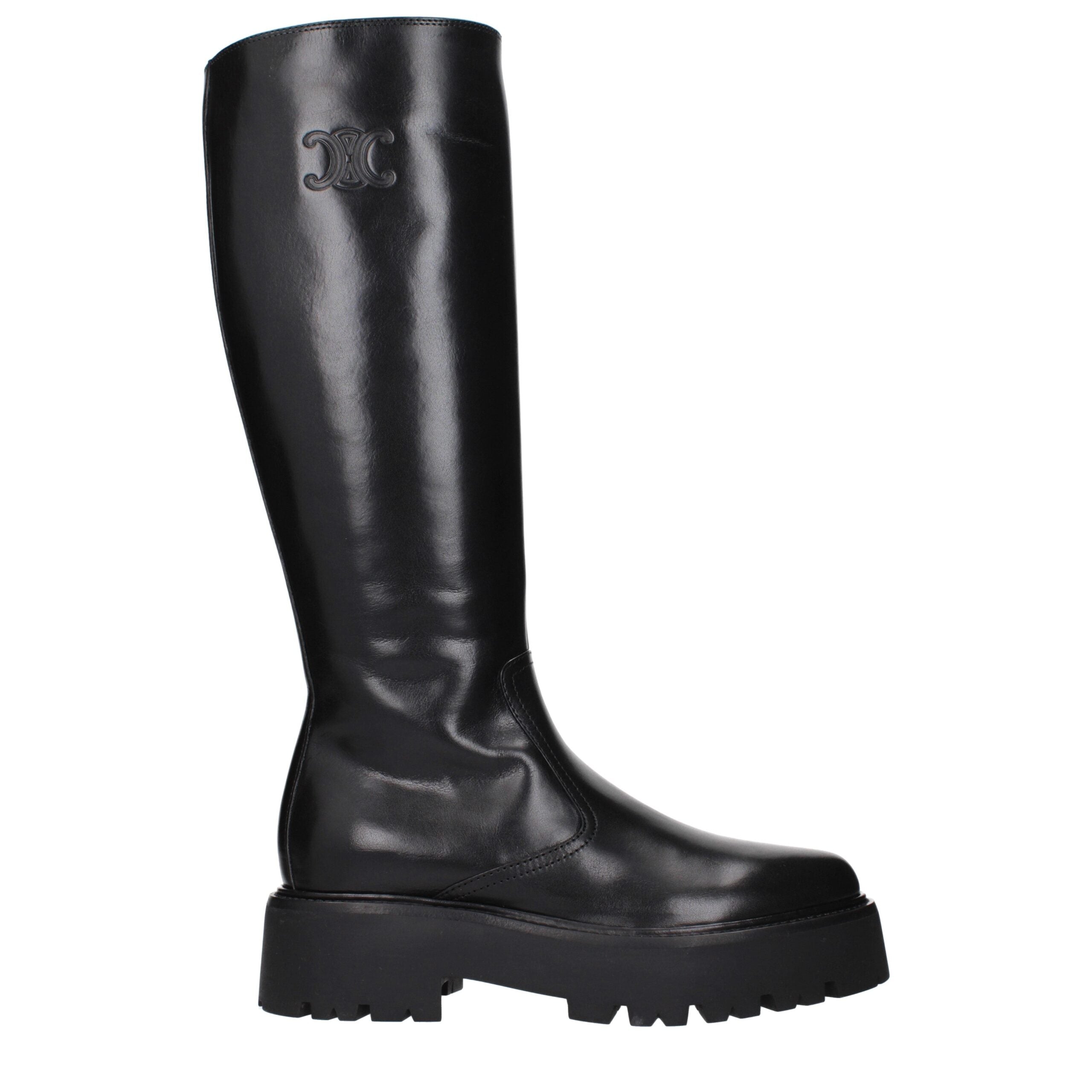 Celine sorte læder ankelstøvler