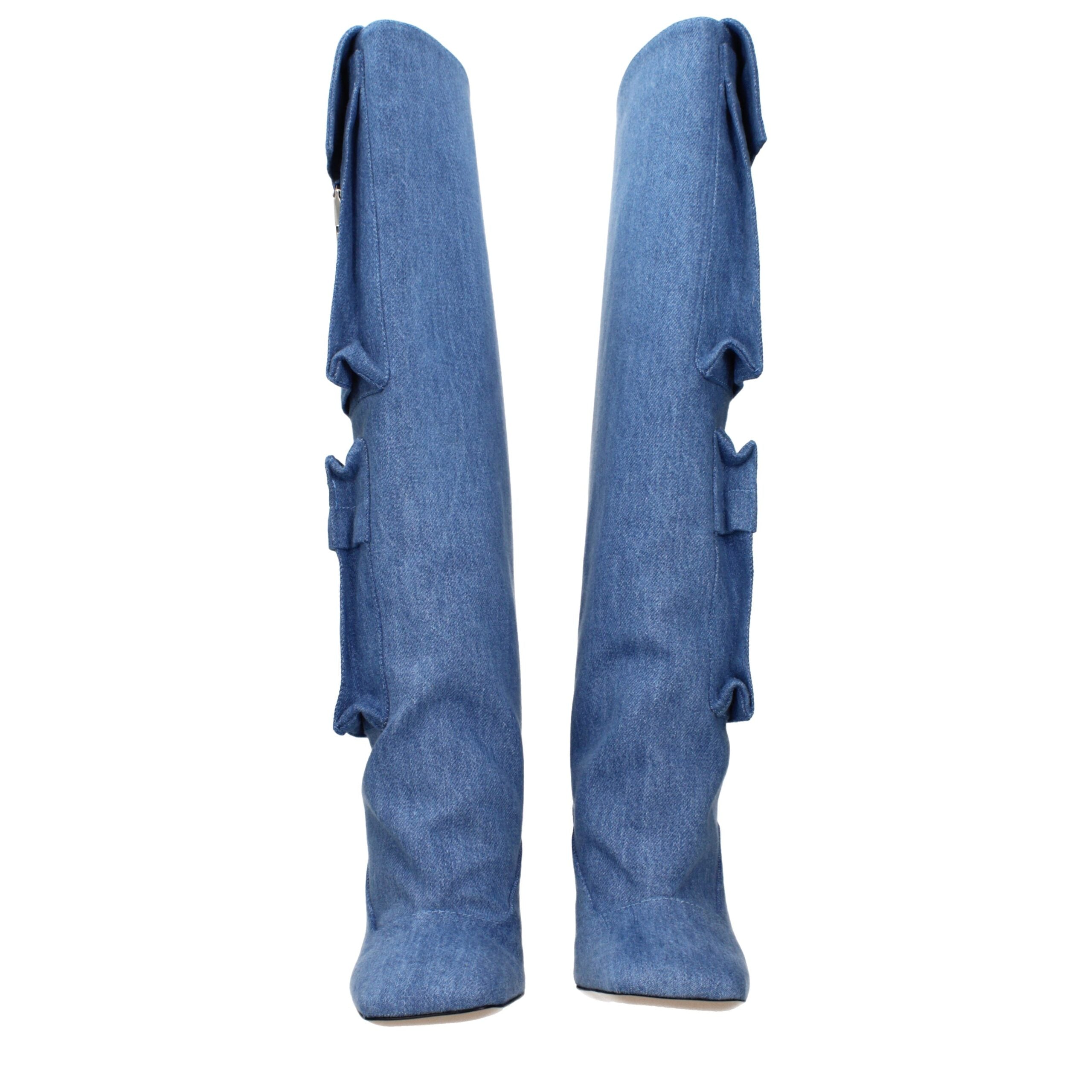 Attico lyseblå stofstøvler