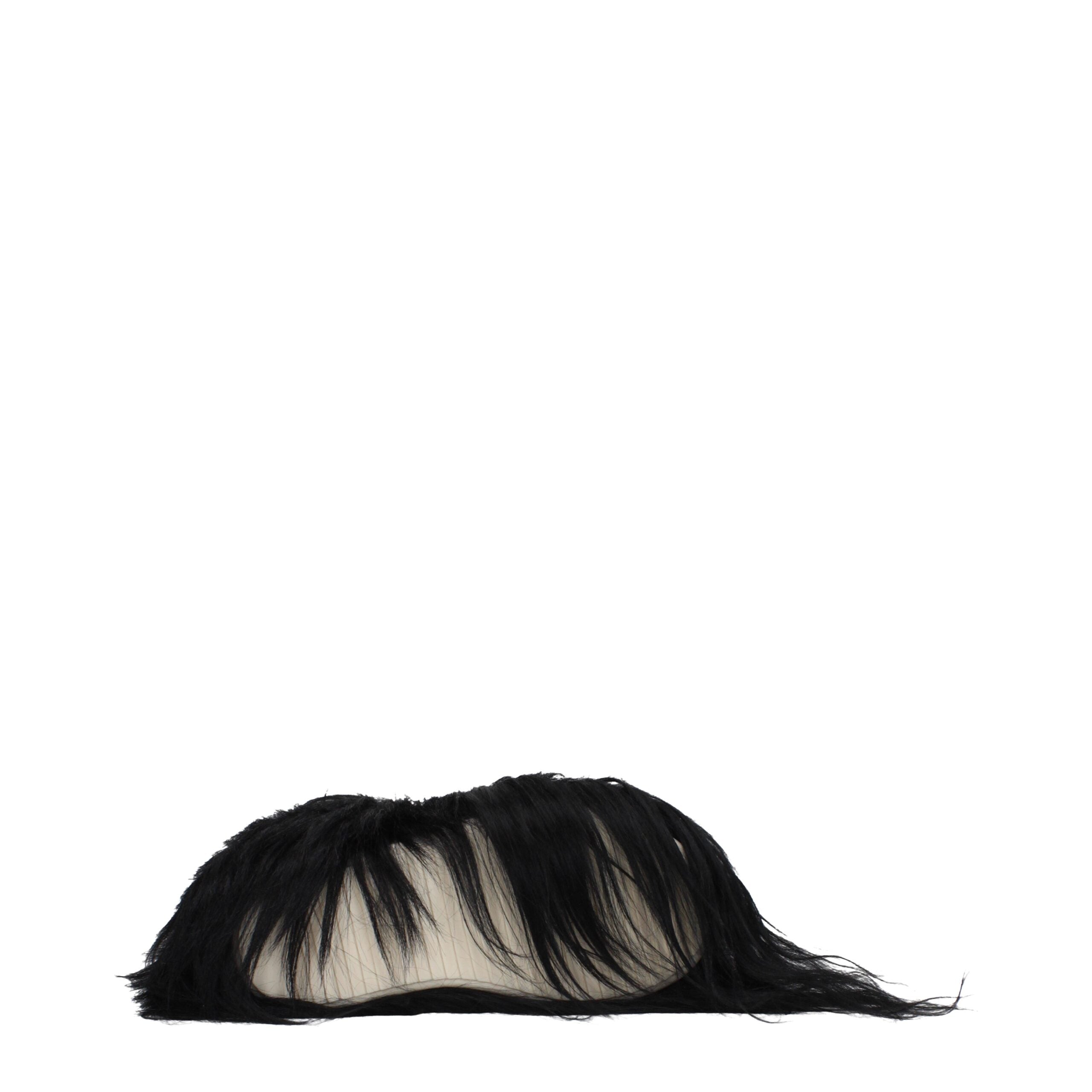 Rick Owens sorte pels ankelstøvler