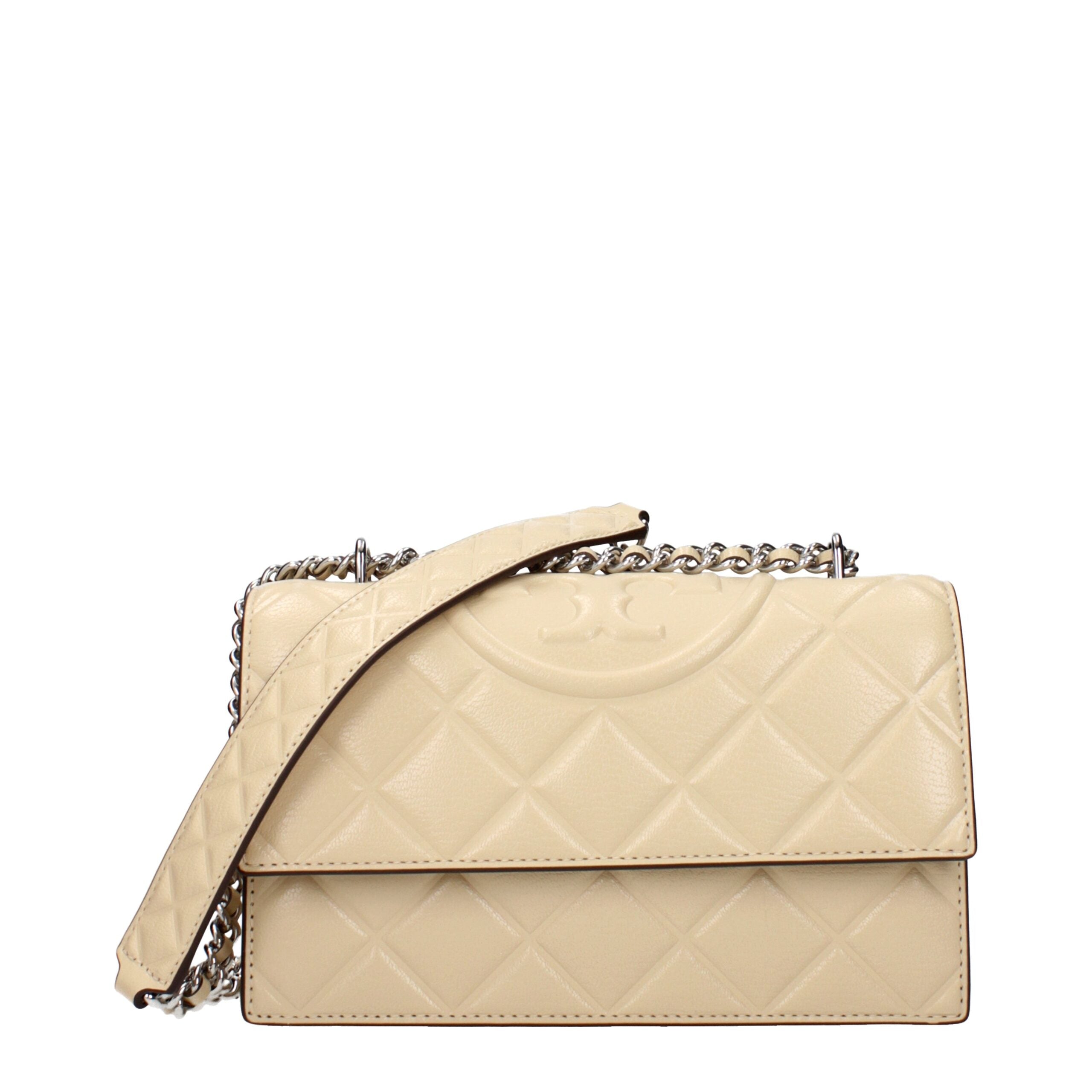 Tory Burch Beige Læder Crossbody Taske