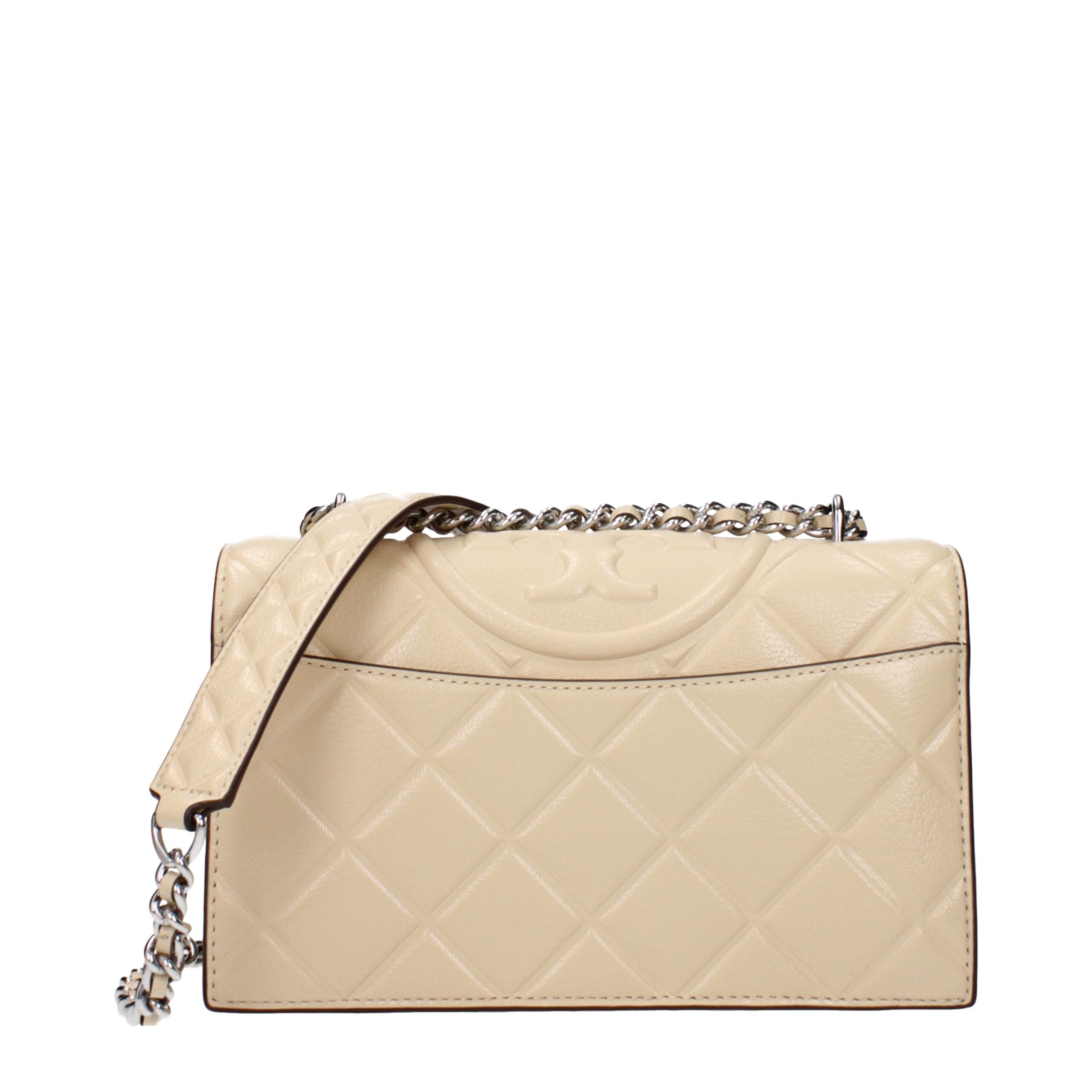 Tory Burch Beige Læder Crossbody Taske