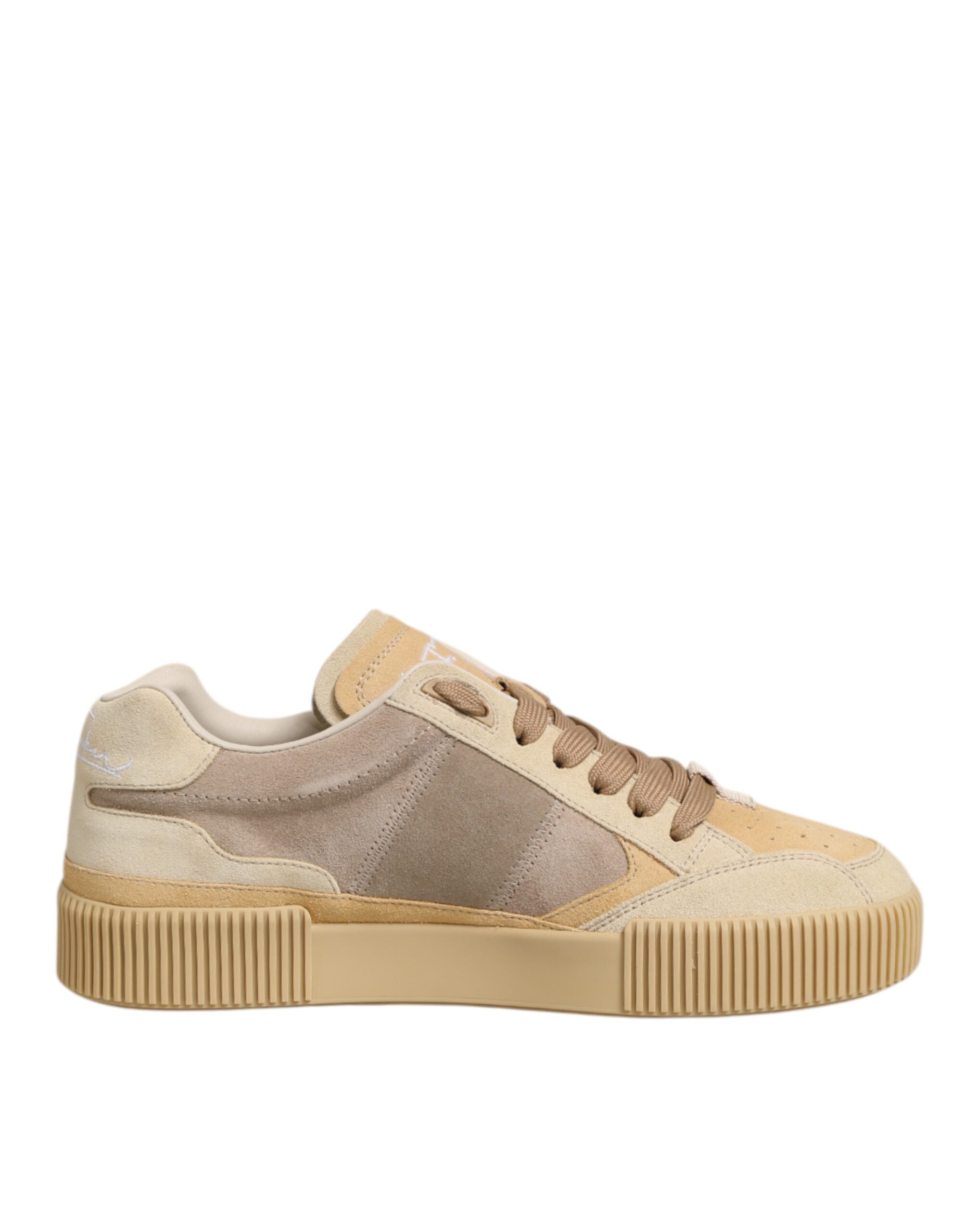 Dolce &amp; Gabbana Beige Læder Miami Lave Sneakers Herresko