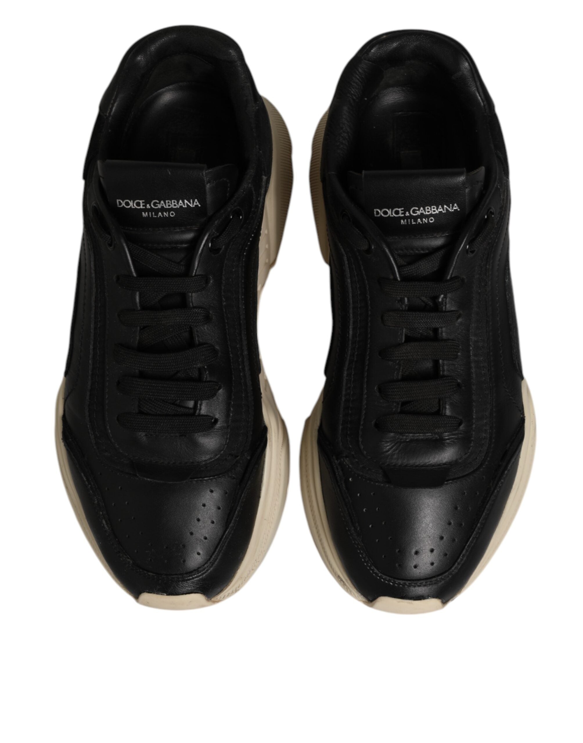 Dolce & Gabbana White Black Daymaster Low Top Sneakers Shoes