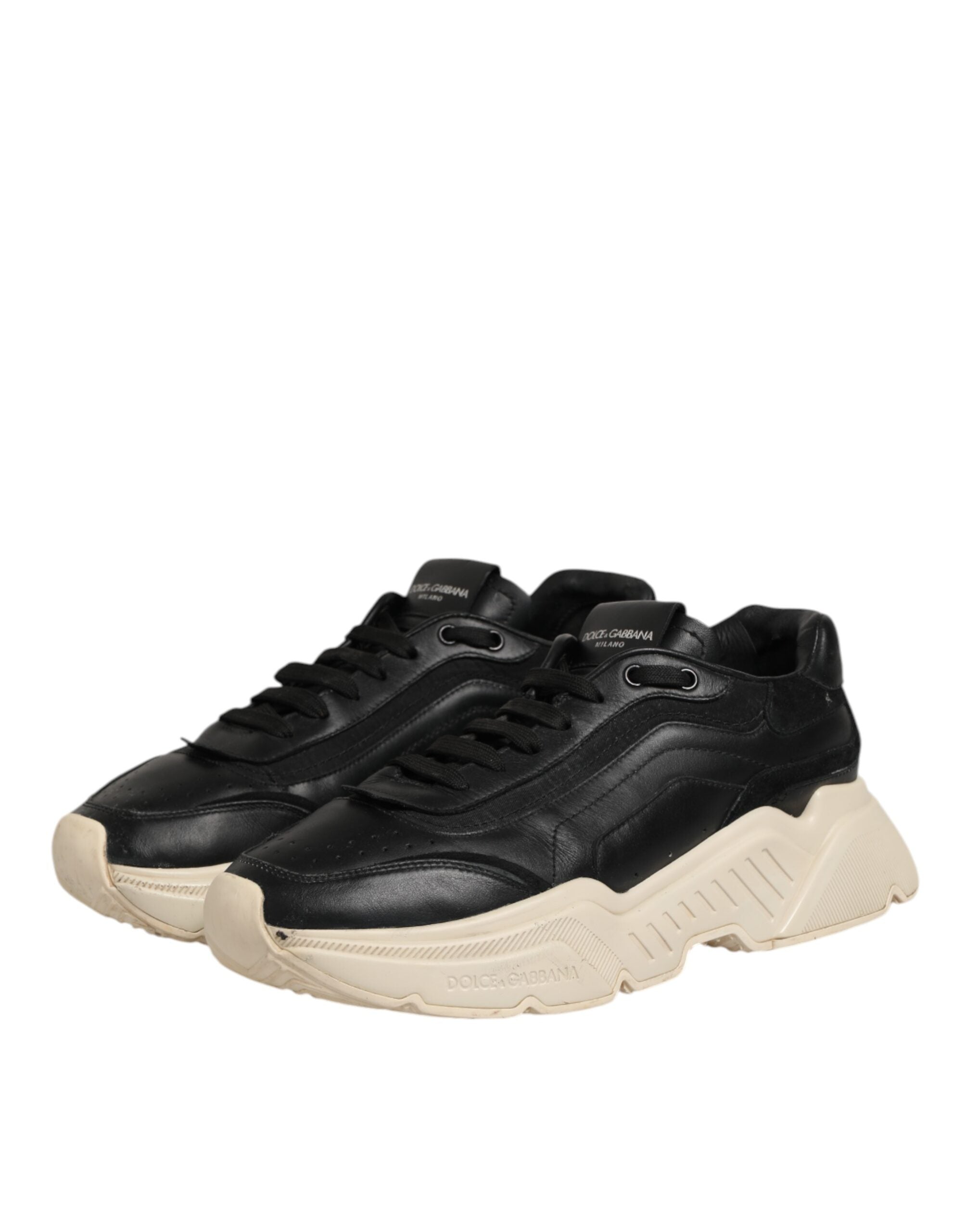 Dolce & Gabbana White Black Daymaster Low Top Sneakers Shoes