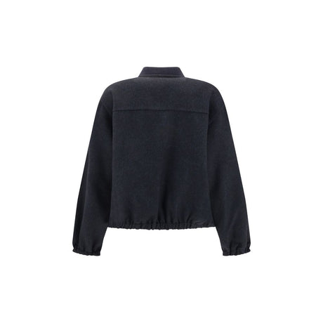 Brunello Cucinelli Blue Fleece Wool Bomber