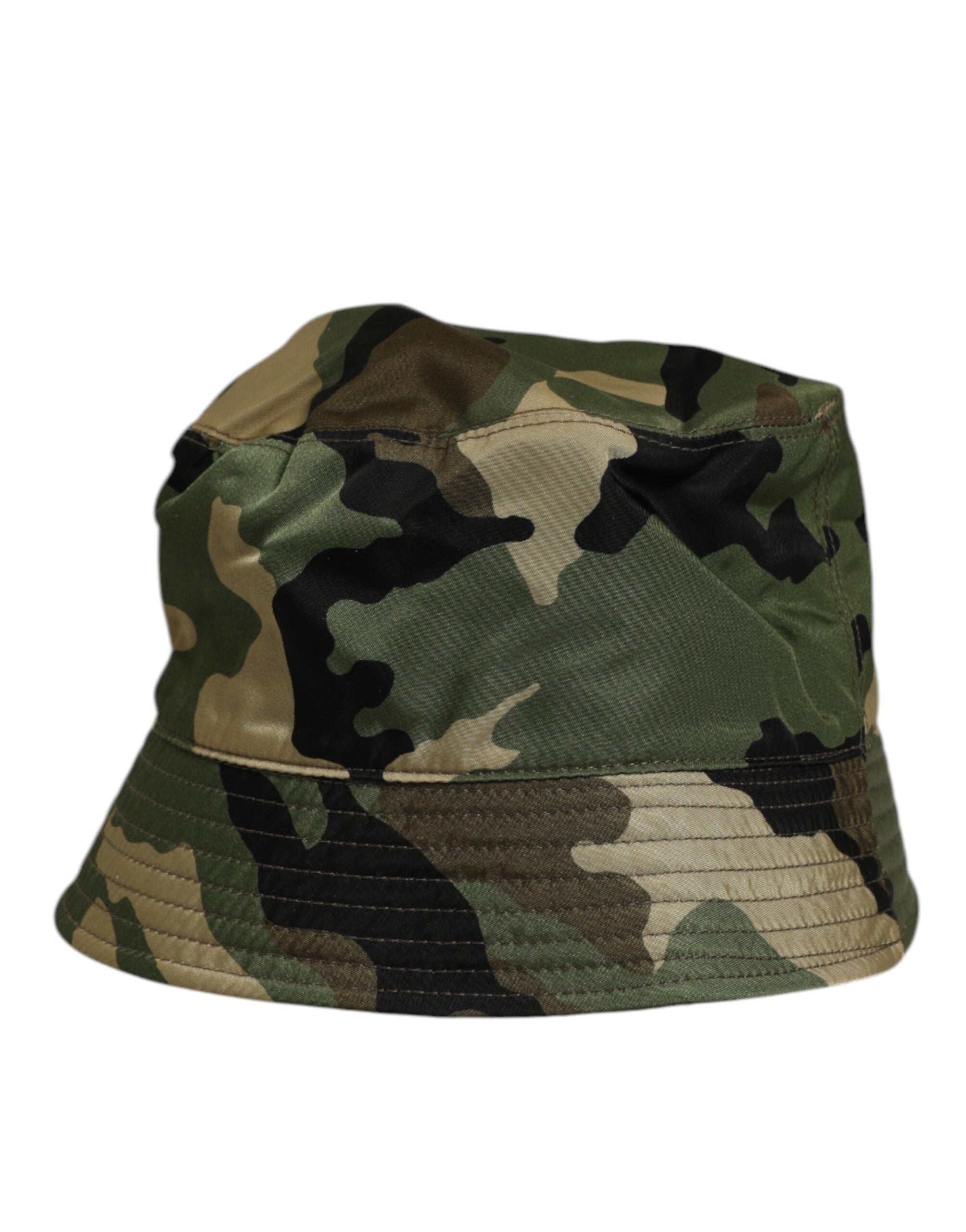 Dolce & Gabbana Grøn Camouflage Polyamid Logo Bucket Cap