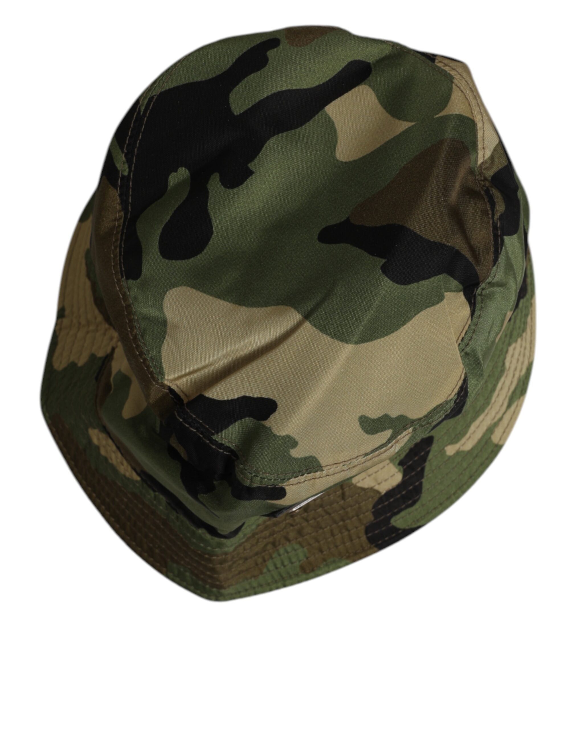 Dolce & Gabbana Grøn Camouflage Polyamid Logo Bucket Cap