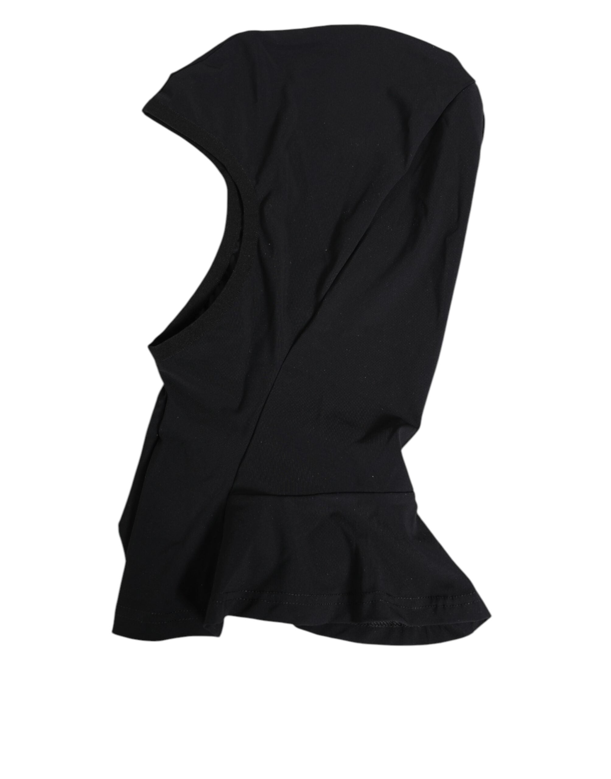 Dolce &amp; Gabbana Sort Nylon Elastan Balaclava Hætte Ansigtsbeskytter Hat