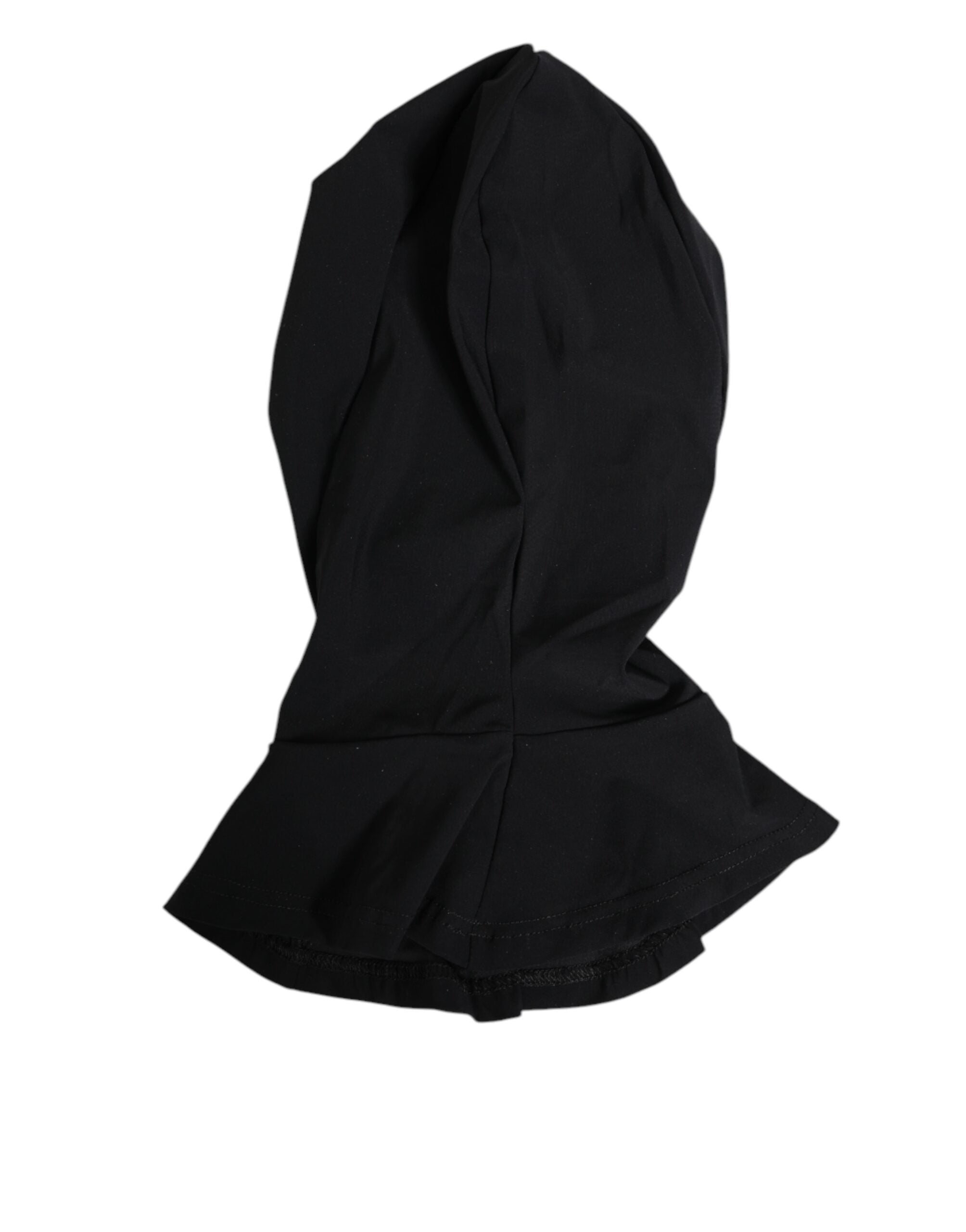 Dolce &amp; Gabbana Sort Nylon Elastan Balaclava Hætte Ansigtsbeskytter Hat