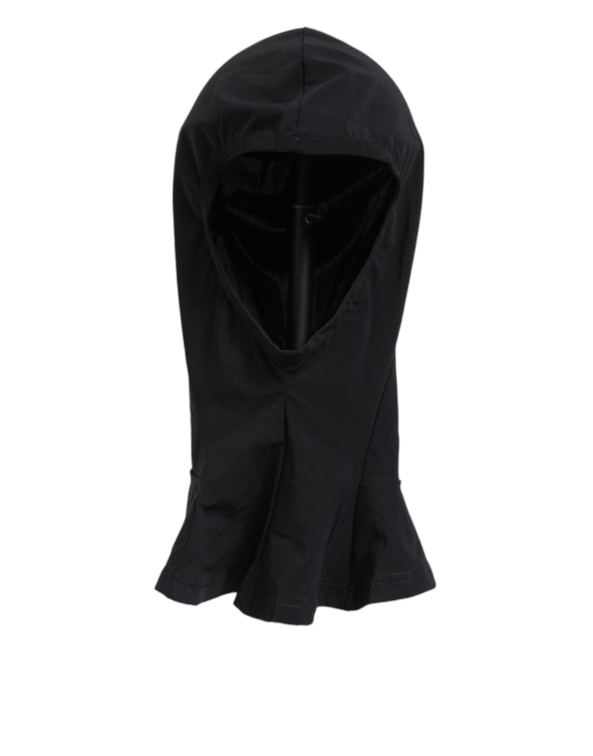 Dolce &amp; Gabbana Sort Nylon Elastan Balaclava Hætte Ansigtsbeskytter Hat