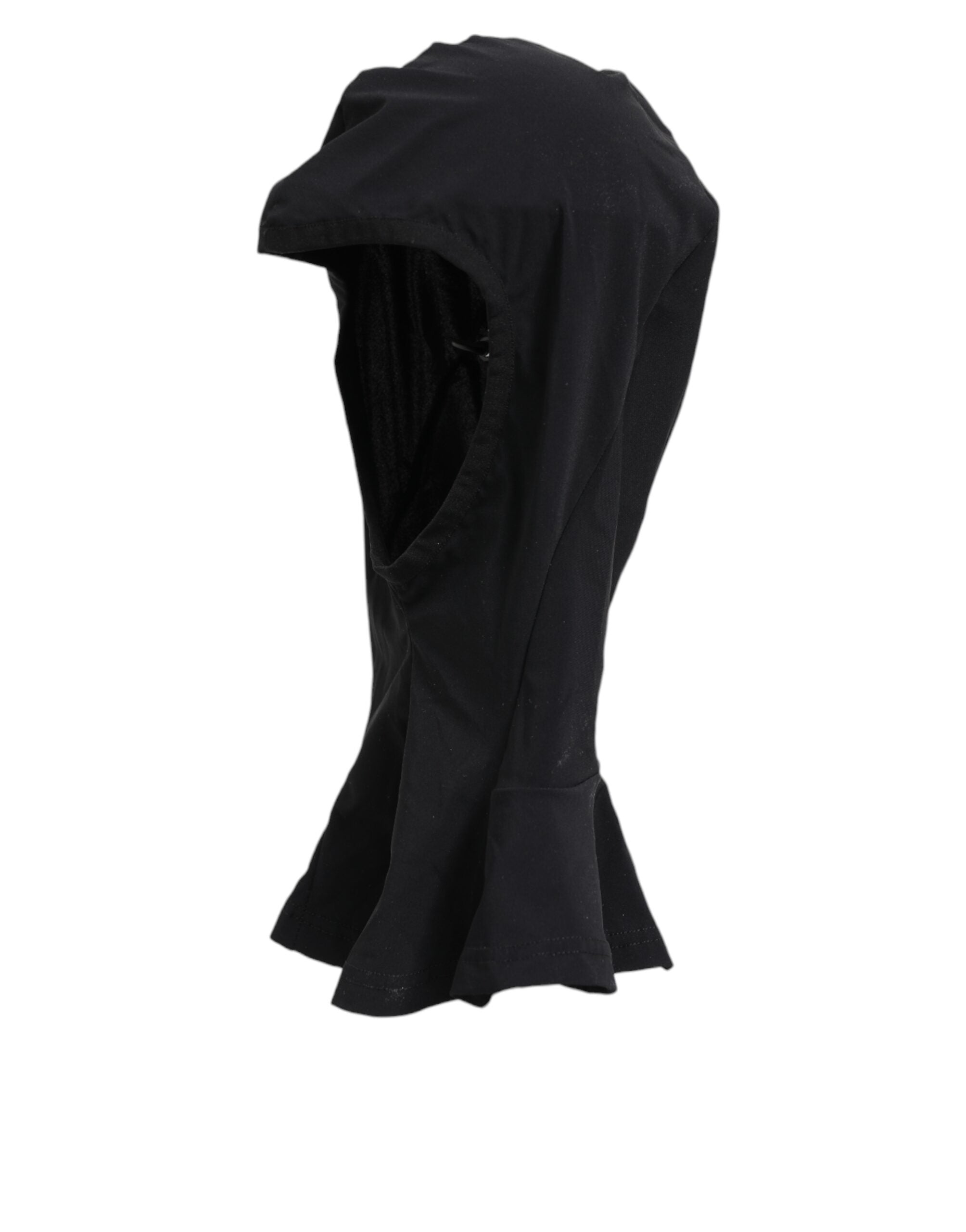 Dolce &amp; Gabbana Sort Nylon Elastan Balaclava Hætte Ansigtsbeskytter Hat