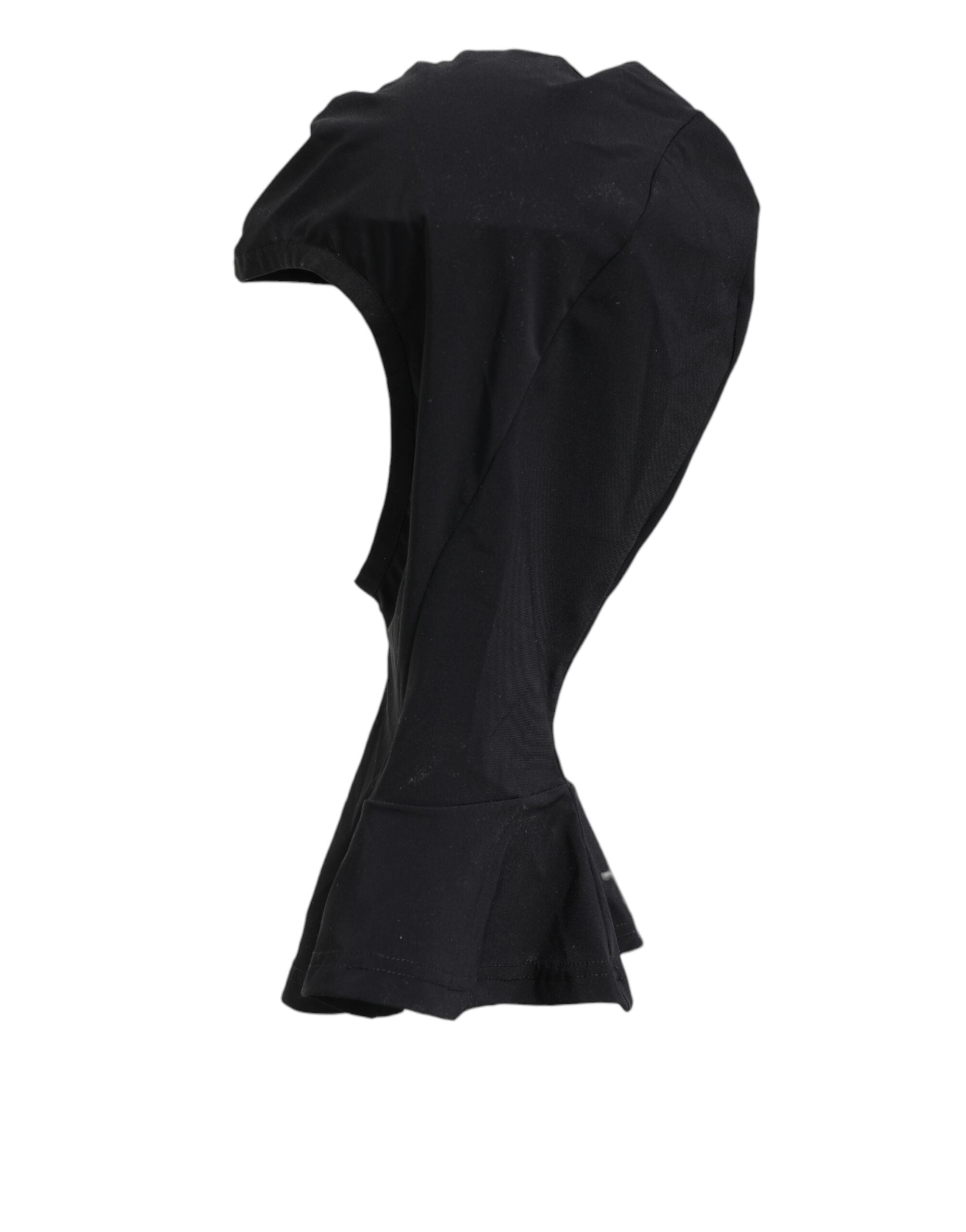 Dolce &amp; Gabbana Sort Nylon Elastan Balaclava Hætte Ansigtsbeskytter Hat