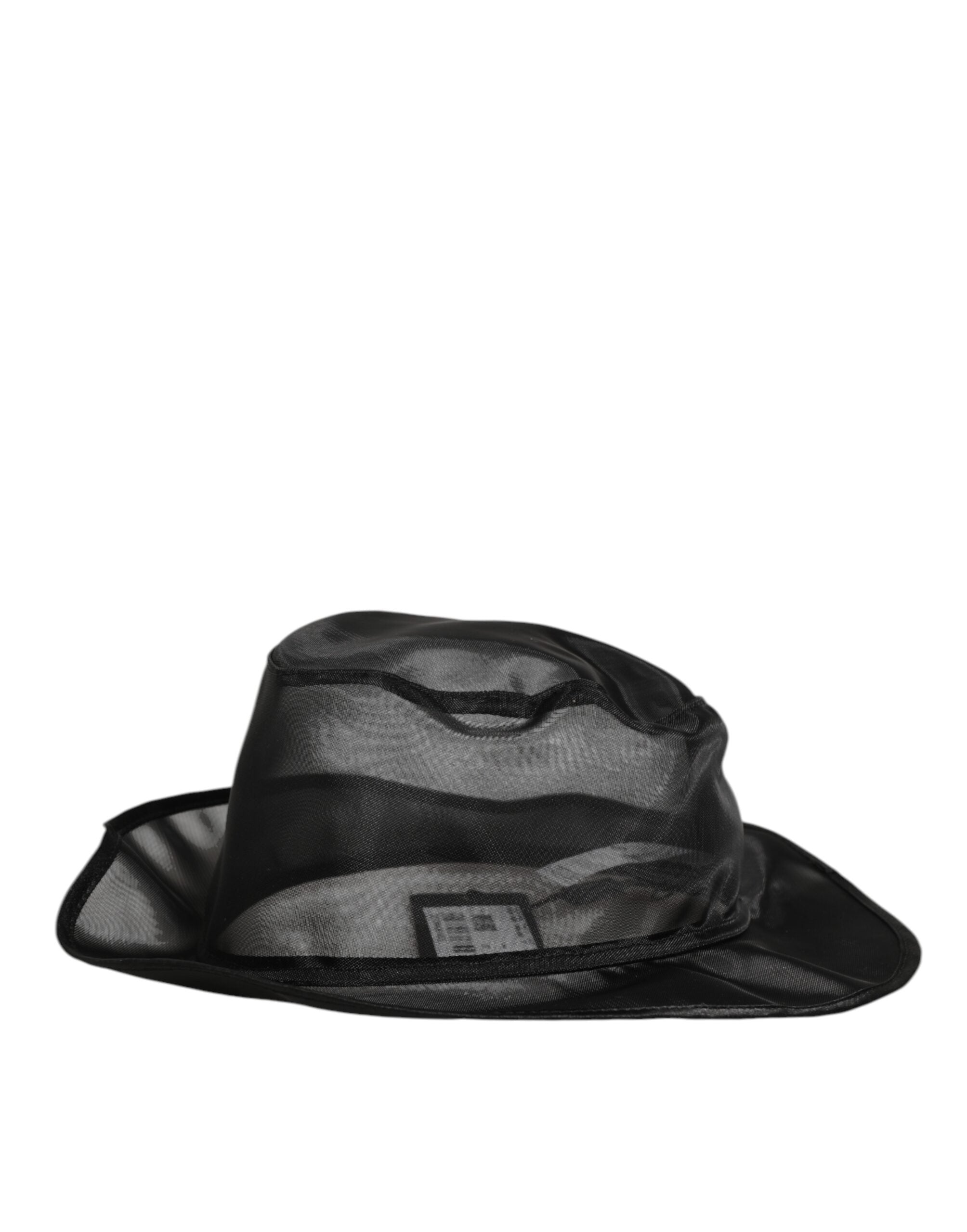 Dolce &amp; Gabbana Sort Silke Mesh Bucket Herre Fiskerkasket