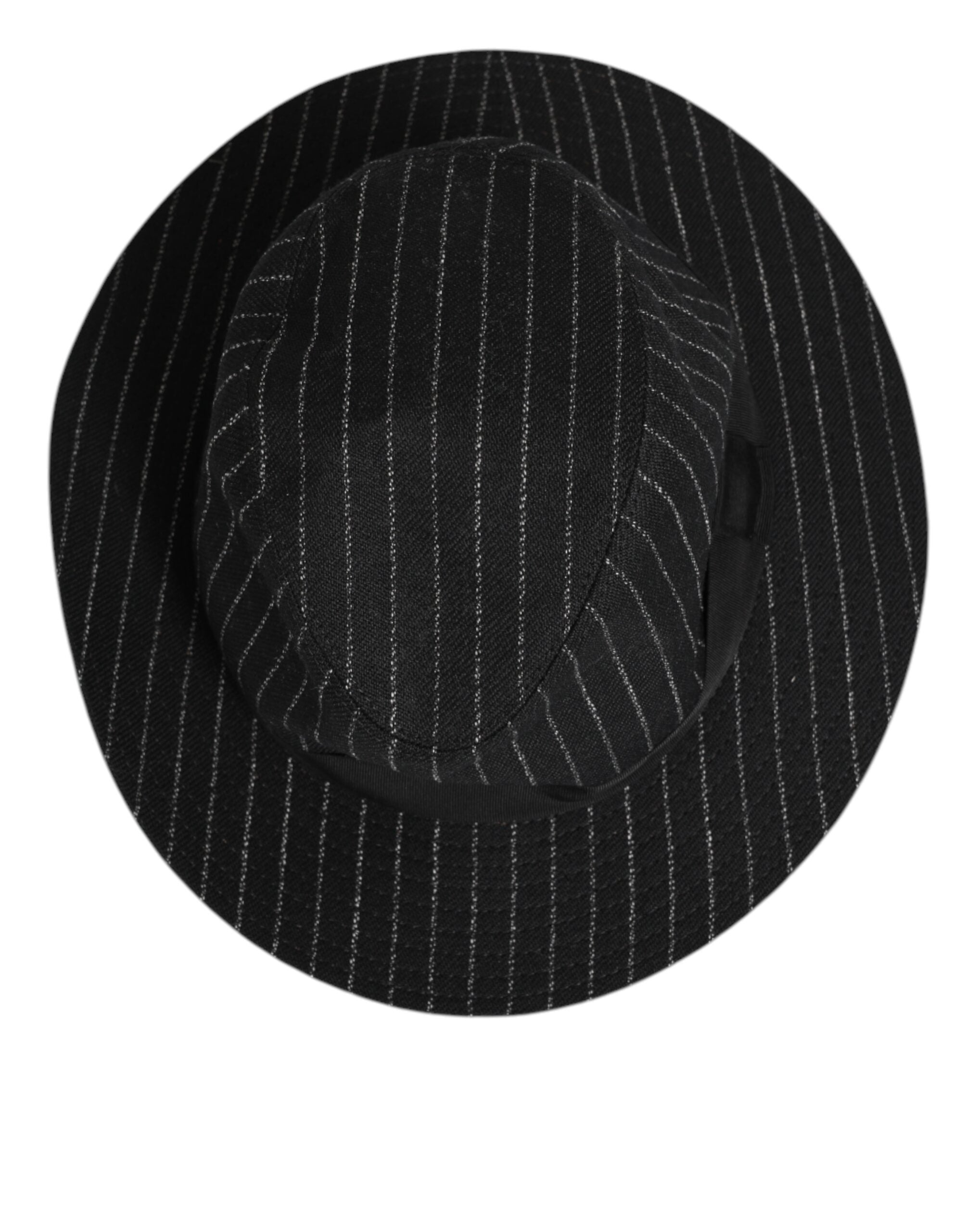 Dolce & Gabbana Sort Stribet Jomfruuld Herre Fedora Capello Hat