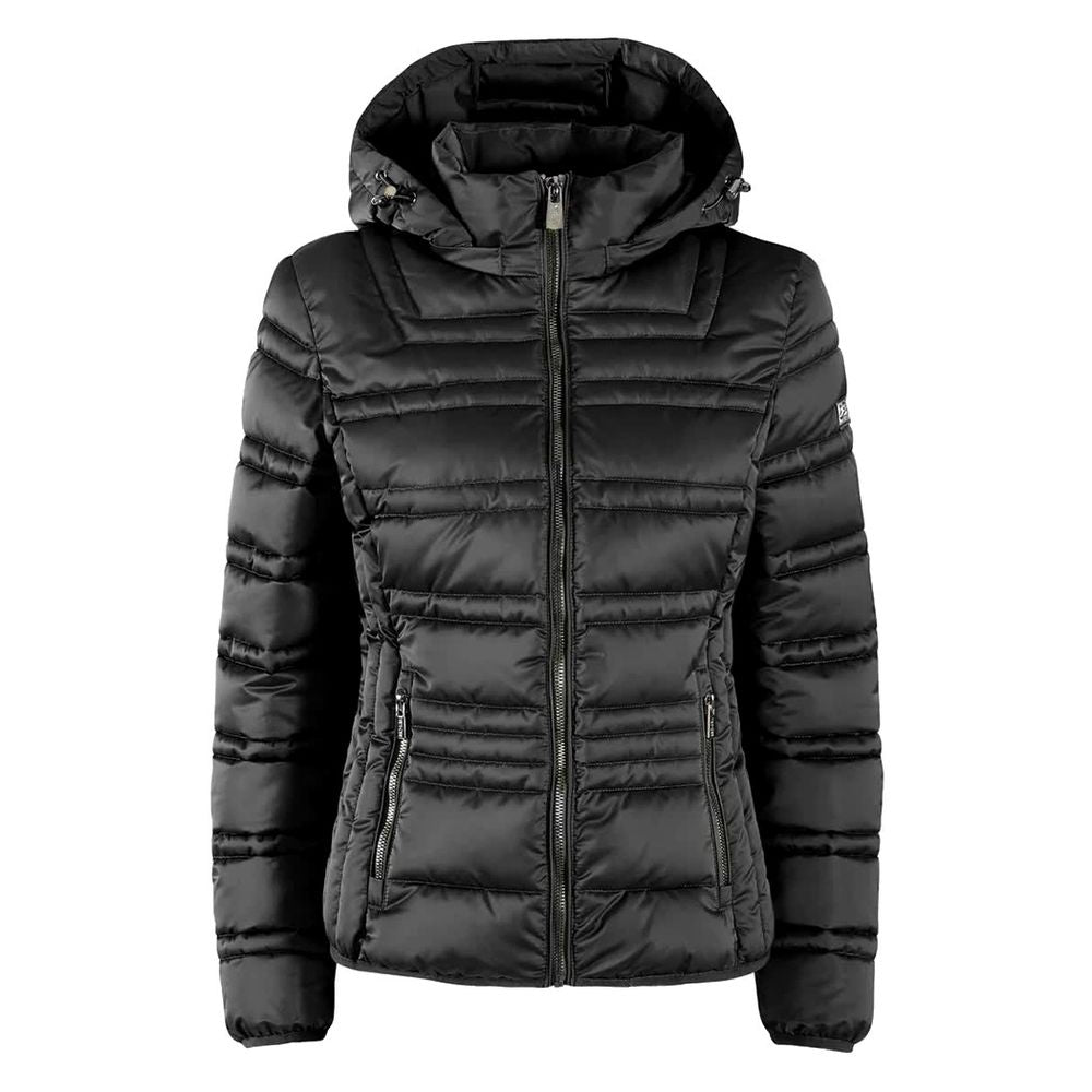 Yes Zee Black Polyester Jackets & Coat