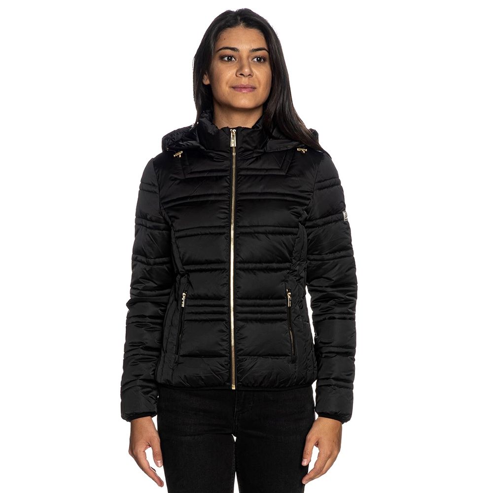 Yes Zee Black Polyester Jackets & Coat
