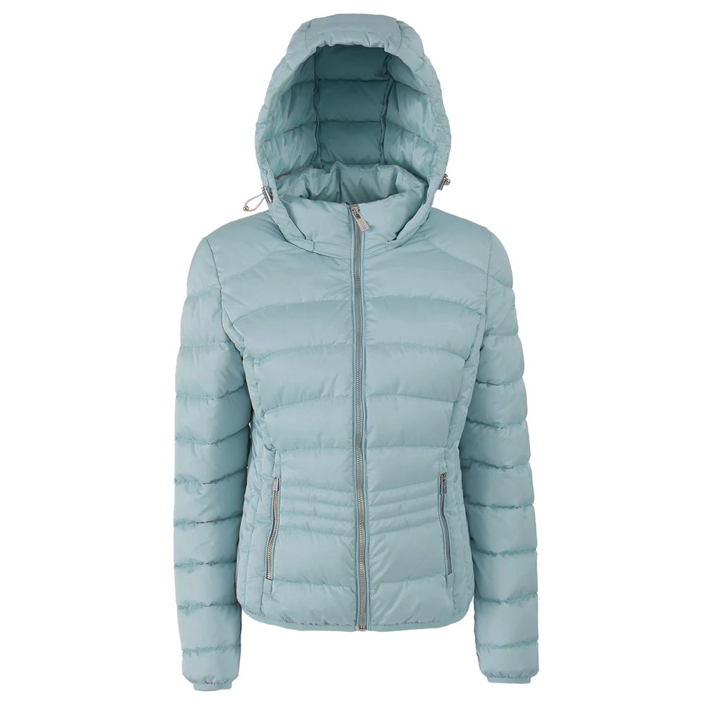 Yes Zee Blue Polyester Jackets & Coat