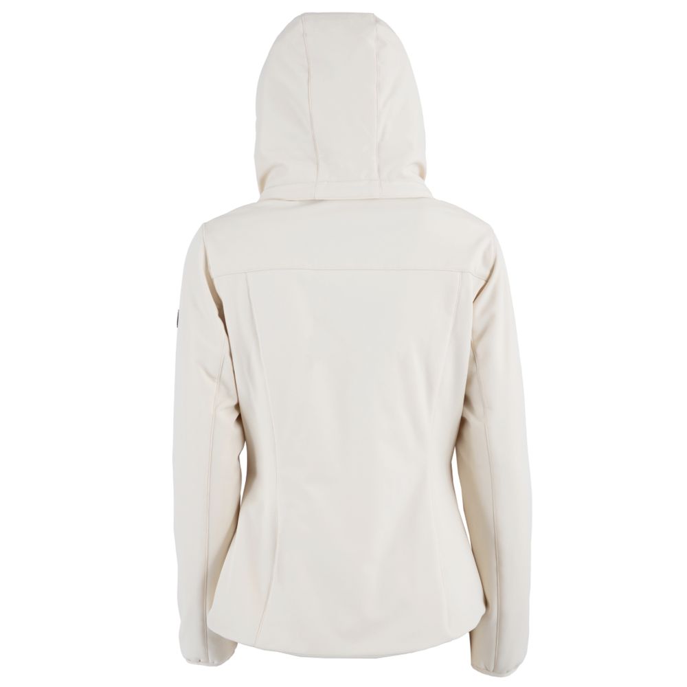 Yes Zee White Nylon Jackets & Coat