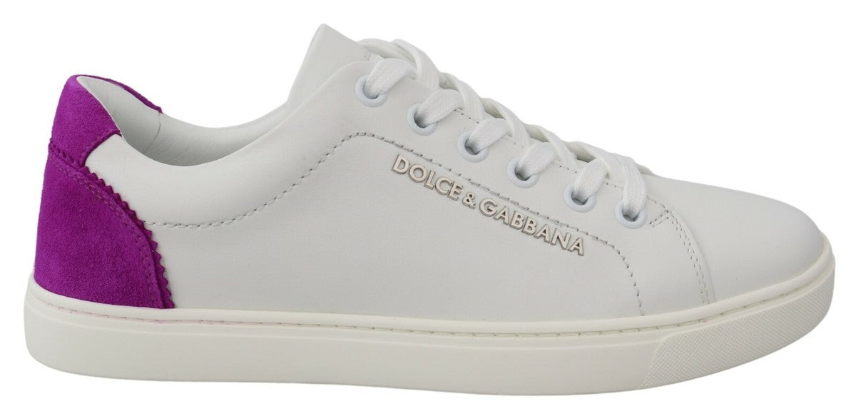 Dolce & Gabbana Hvidt ruskindssko med lave topsneakers