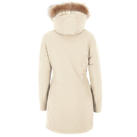 Yes Zee White Nylon Jackets & Coat