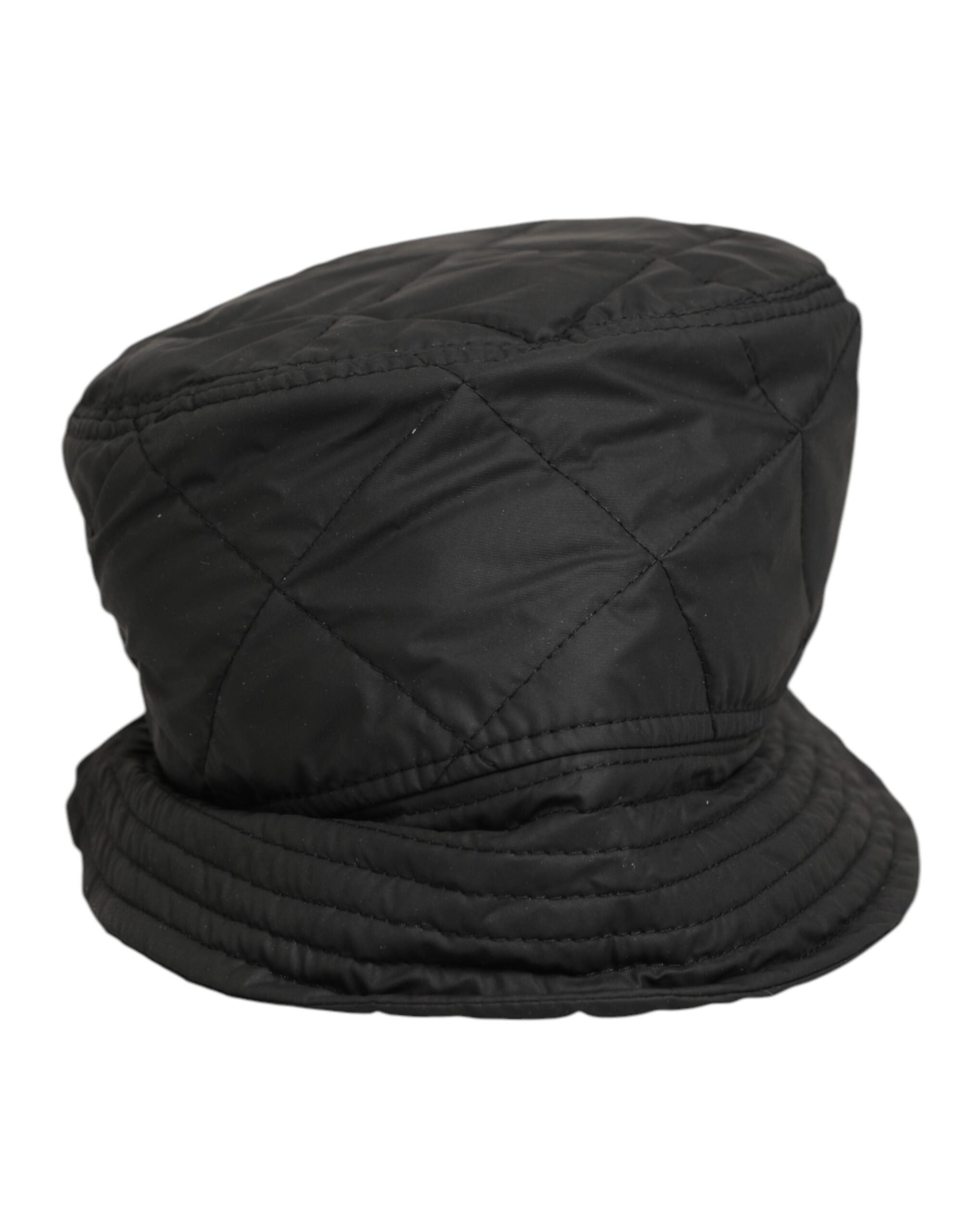 Dolce &amp; Gabbana Sort Nylon Quiltet Bucket Herre Capello Hat