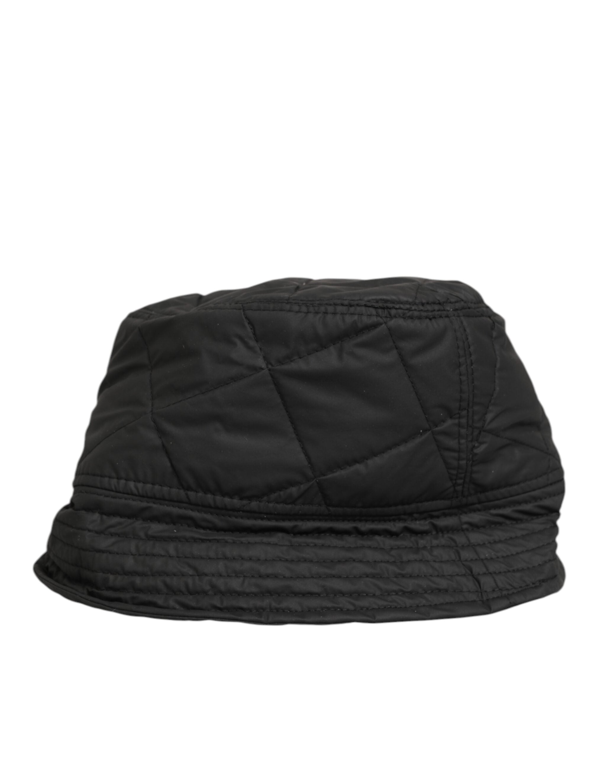 Dolce &amp; Gabbana Sort Nylon Quiltet Bucket Herre Capello Hat