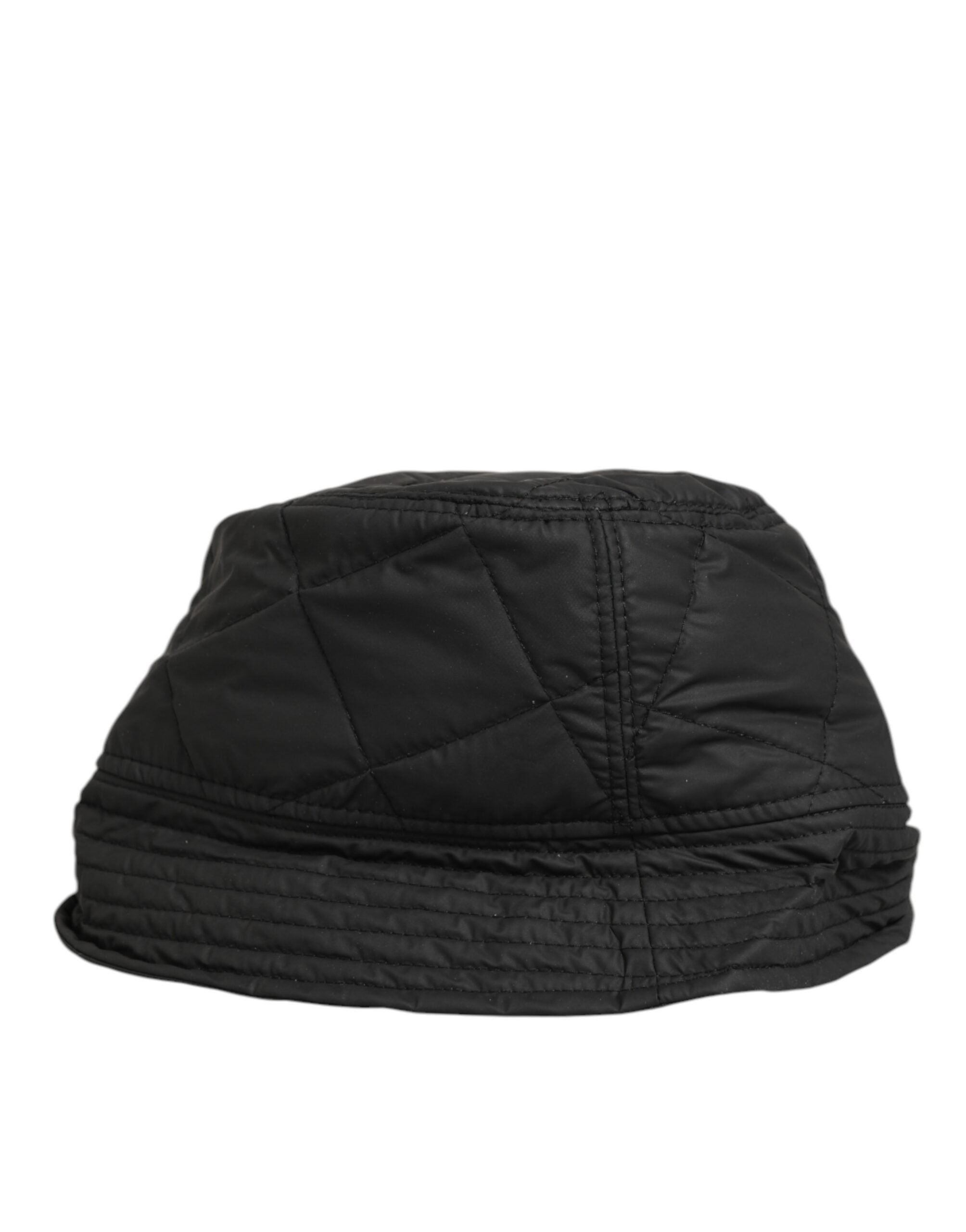 Dolce &amp; Gabbana Sort Nylon Quiltet Bucket Herre Capello Hat
