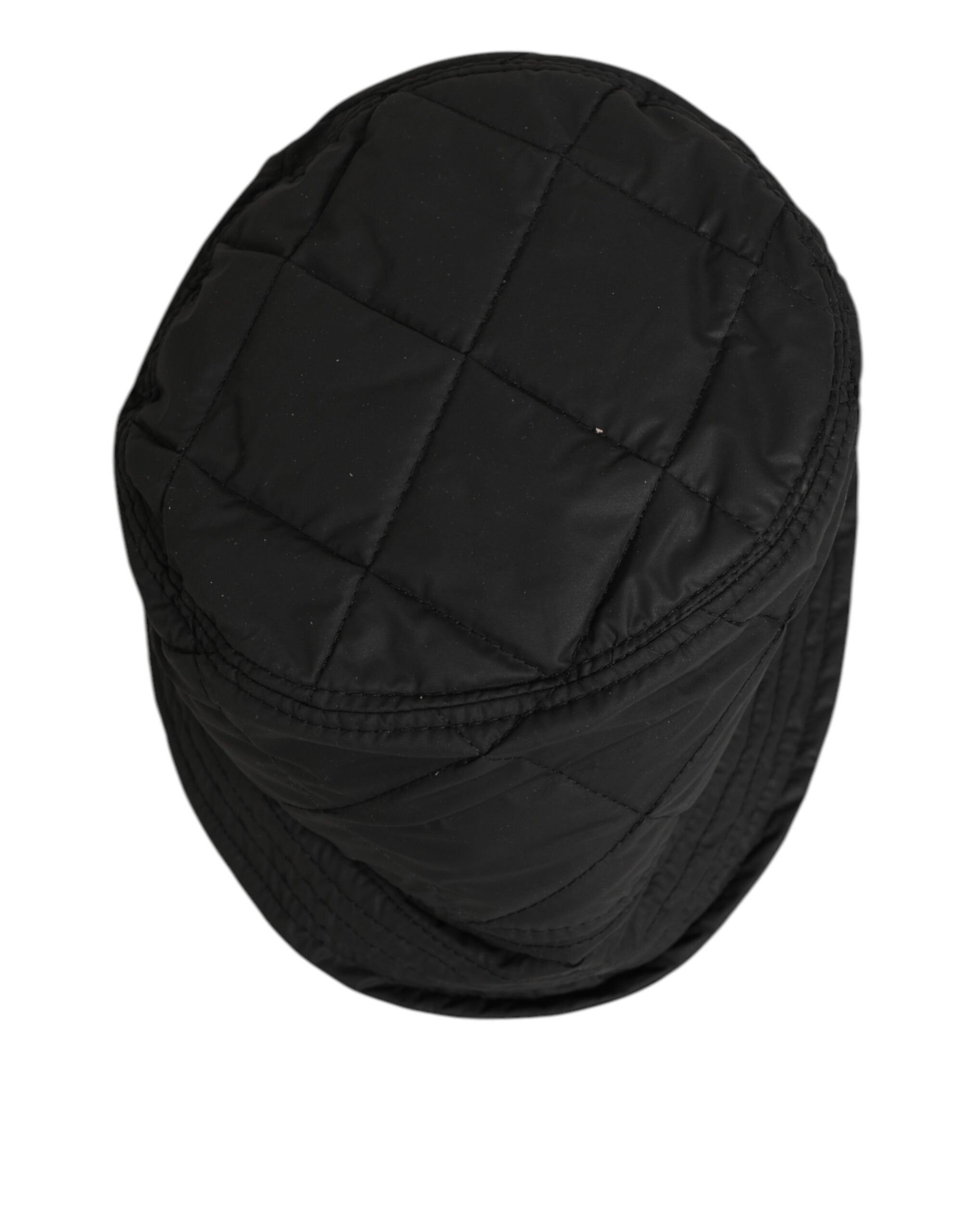 Dolce &amp; Gabbana Sort Nylon Quiltet Bucket Herre Capello Hat