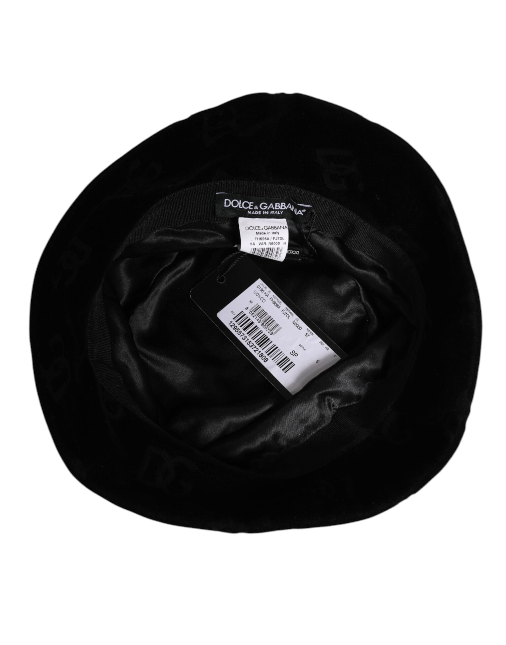 Dolce &amp; Gabbana Sort Bomuldsruskind Capello Hat med Logo