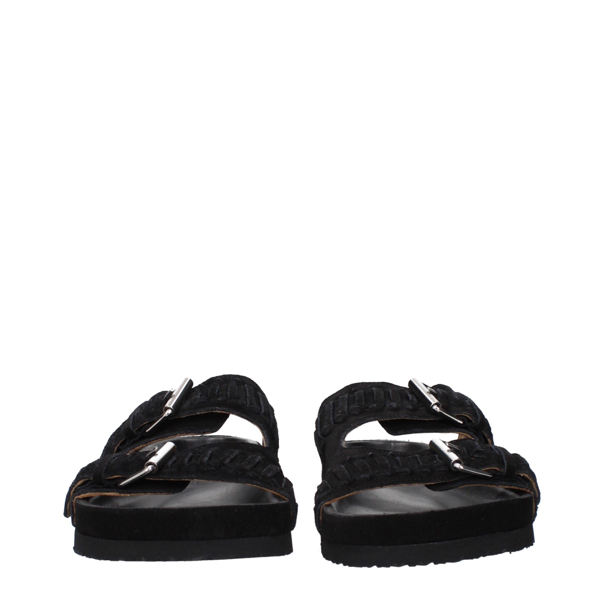 Isabel Marant Black Leather Slippers