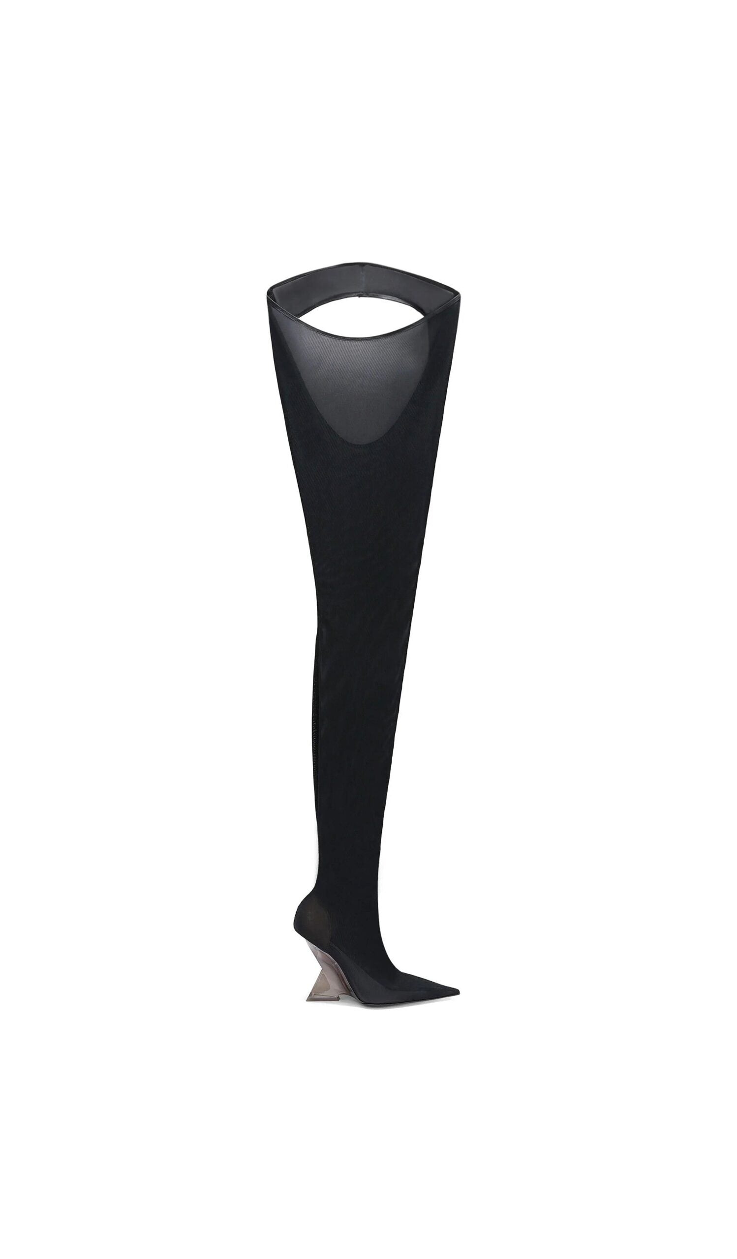 Attico sort stof over knæet