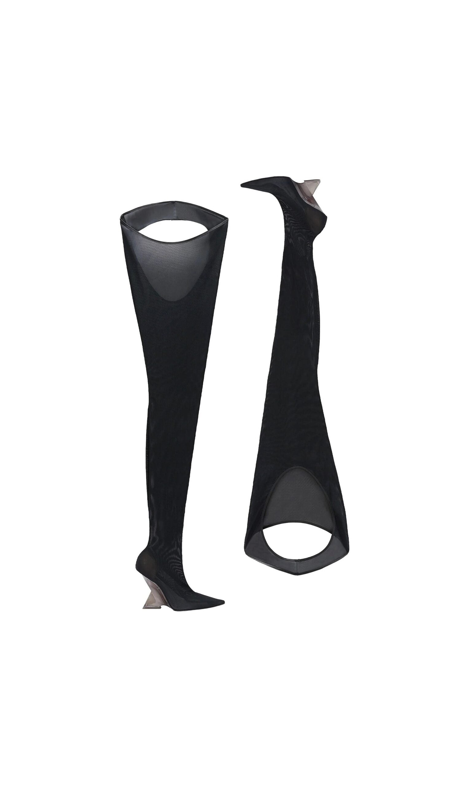 Attico sort stof over knæet